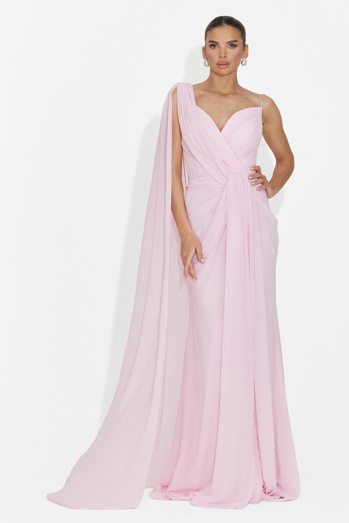 Rochie dama lunga roz Lino Bogas, imaginea 5 din 8