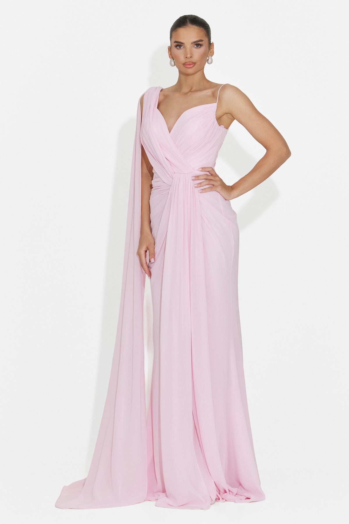 Rochie dama lunga roz Lino Bogas, imaginea 6 din 8