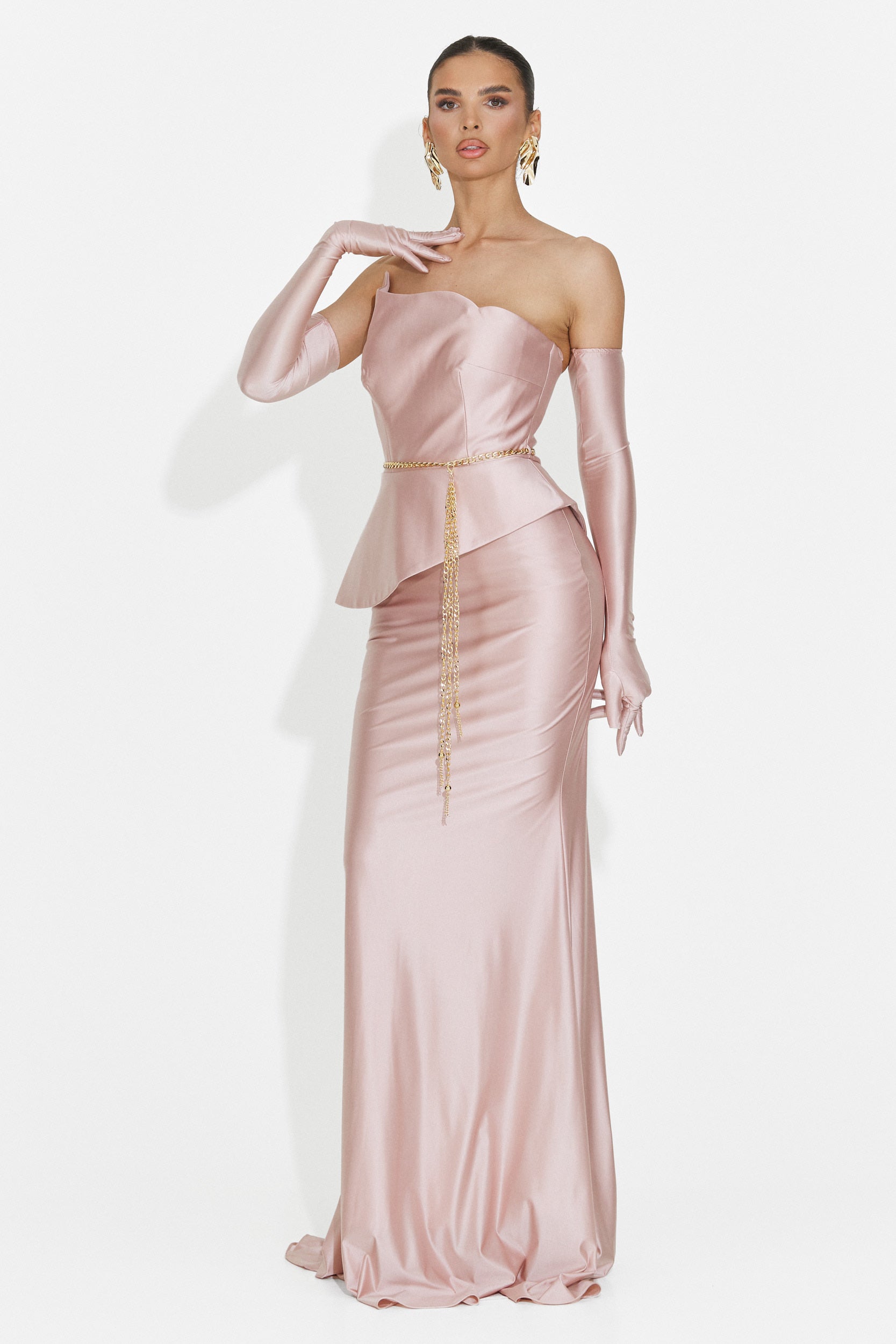 Rochie dama lunga roz Merle Bogas