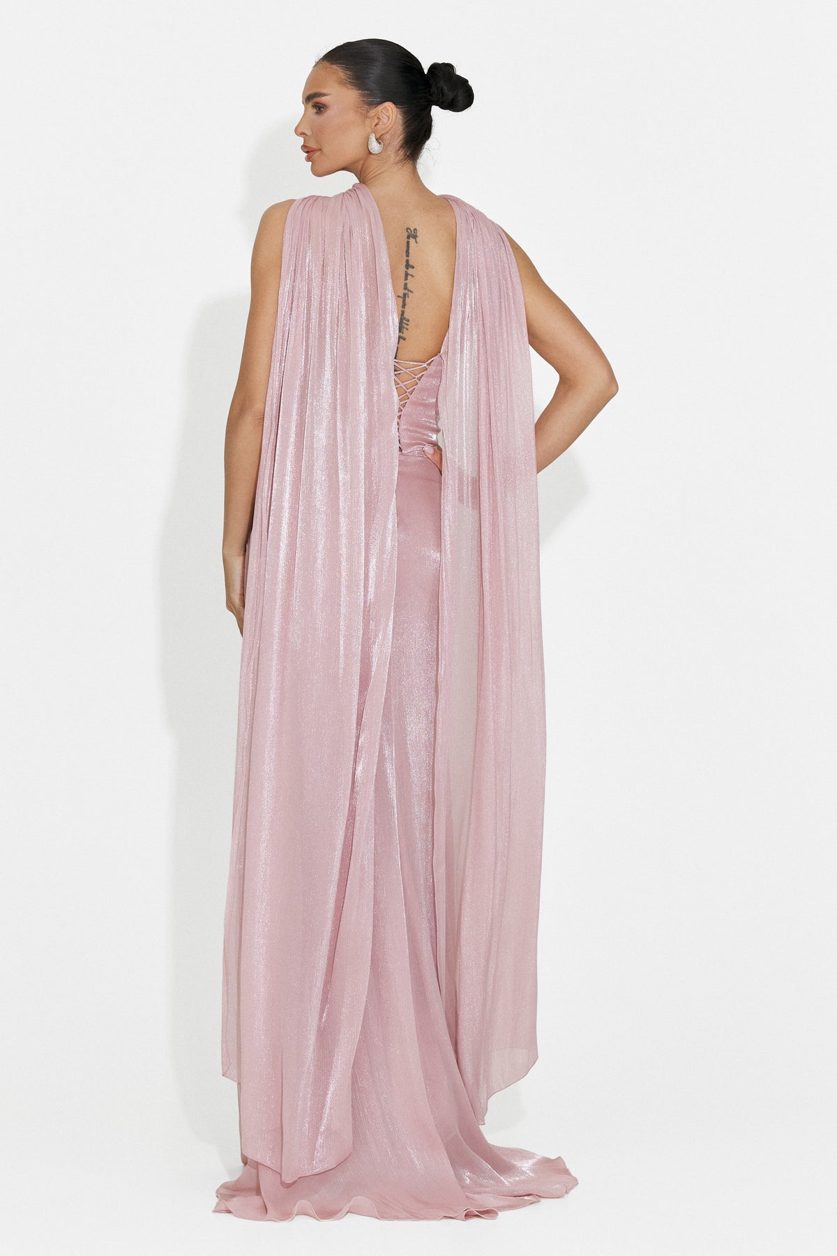 Rochie dama lunga roz Moritz Bogas, imaginea 2 din 8