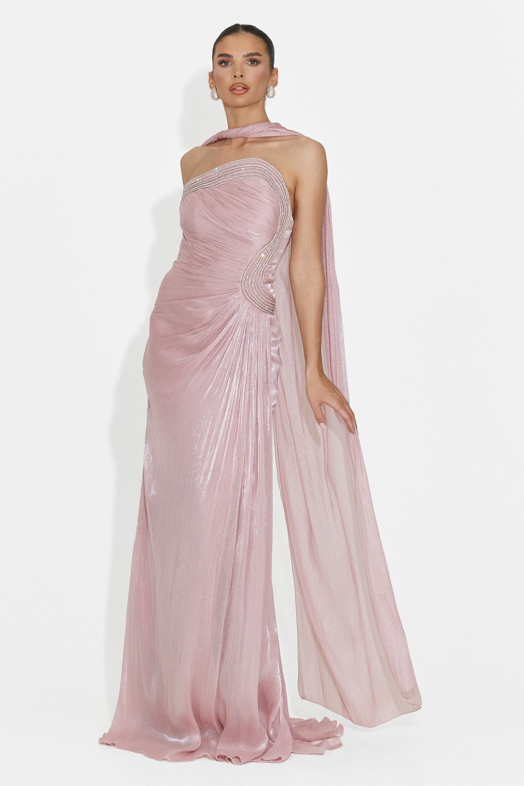 Rochie dama lunga roz Moritz Bogas
