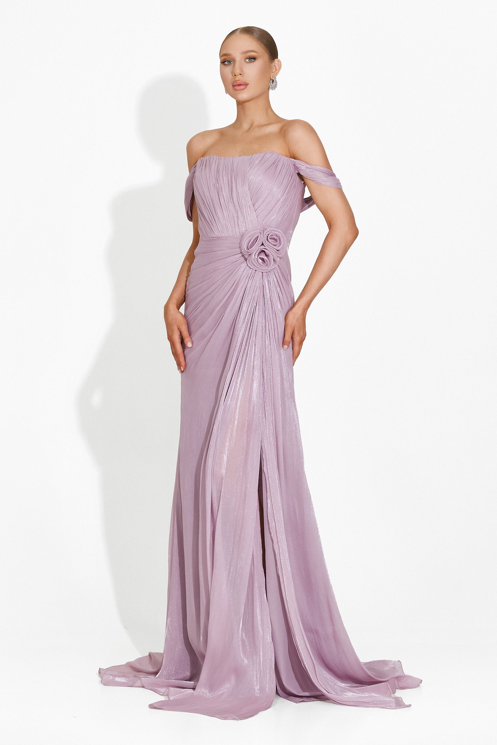 Rochie dama lunga roz pudra Sharmaine Bogas