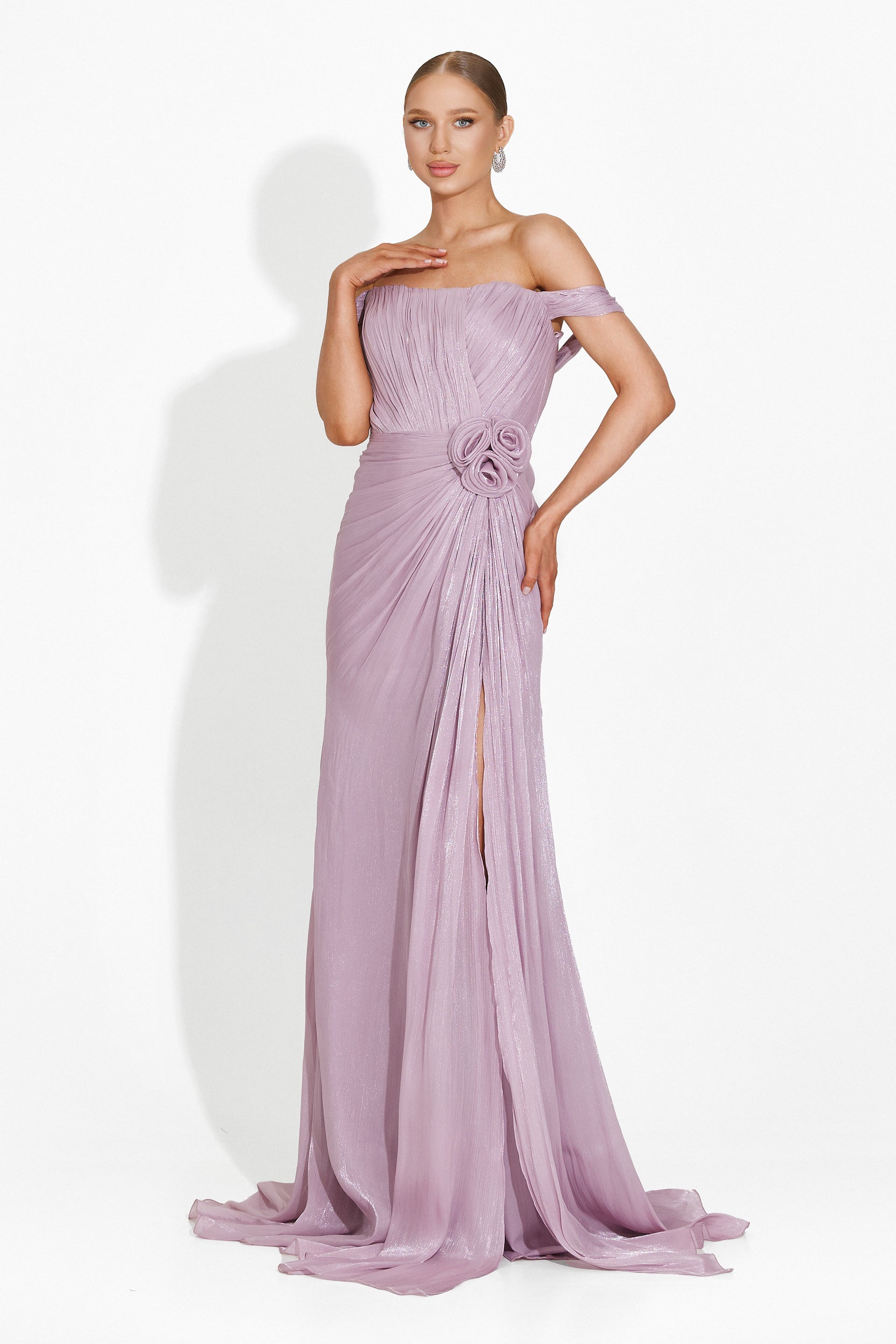 Rochie dama lunga roz pudra Sharmaine Bogas