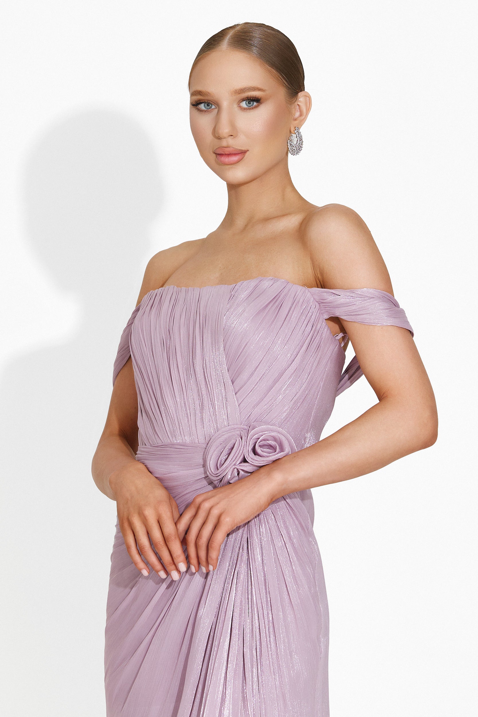 Rochie dama lunga roz pudra Sharmaine Bogas