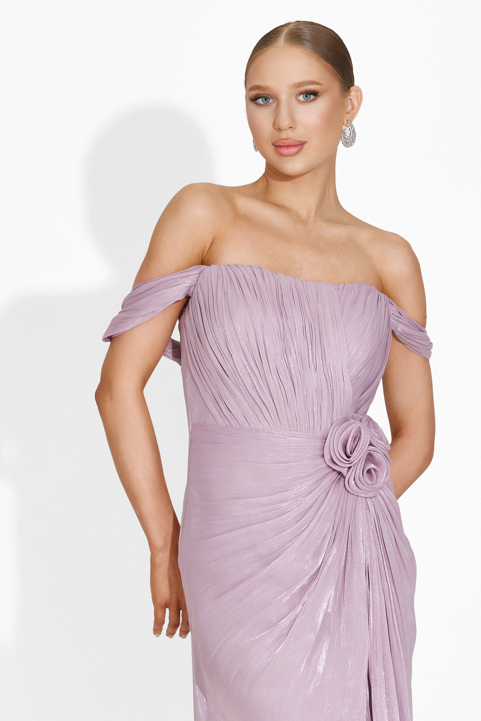 Rochie dama lunga roz pudra Sharmaine Bogas