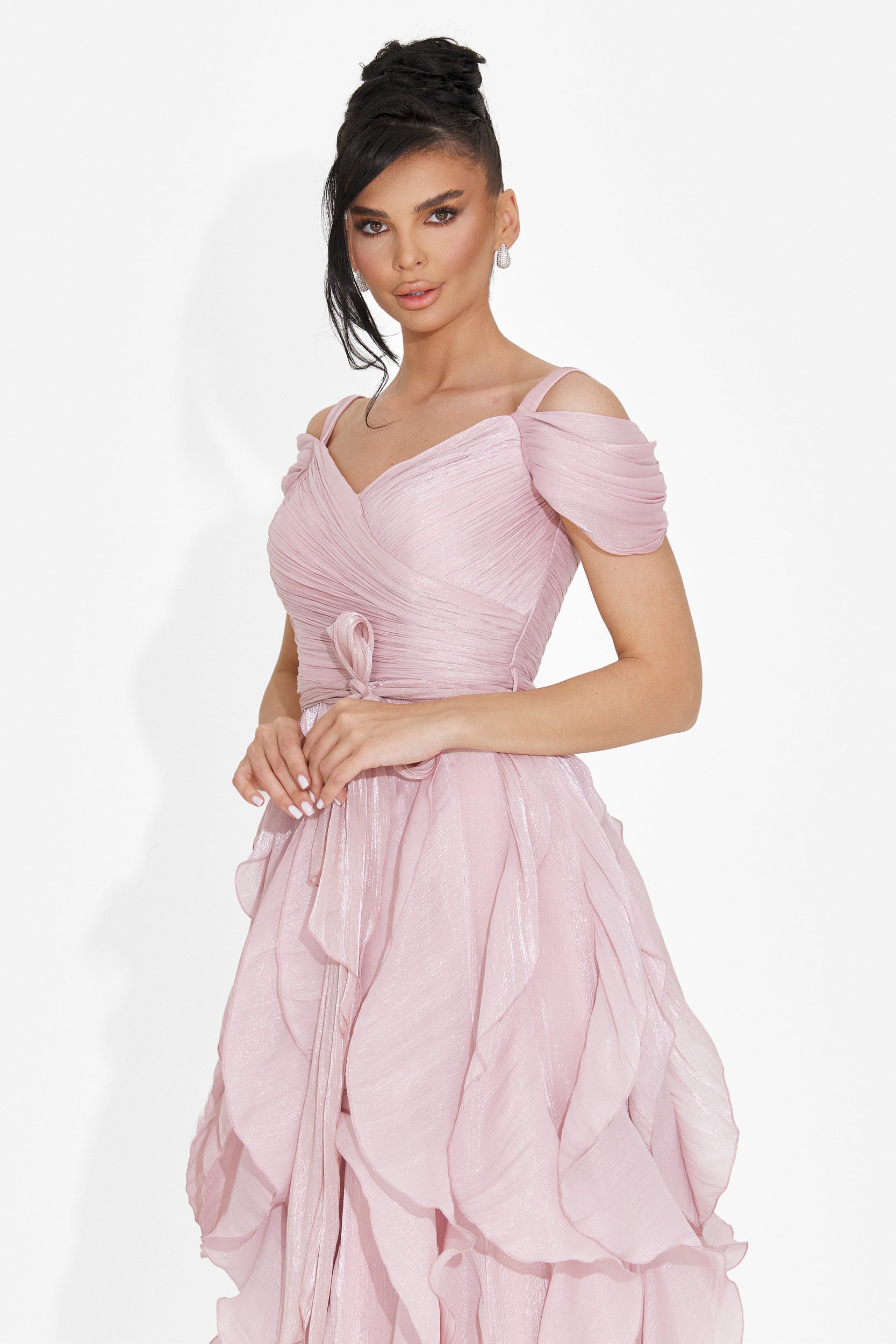 Rochie dama lunga roz Sandrina Bogas