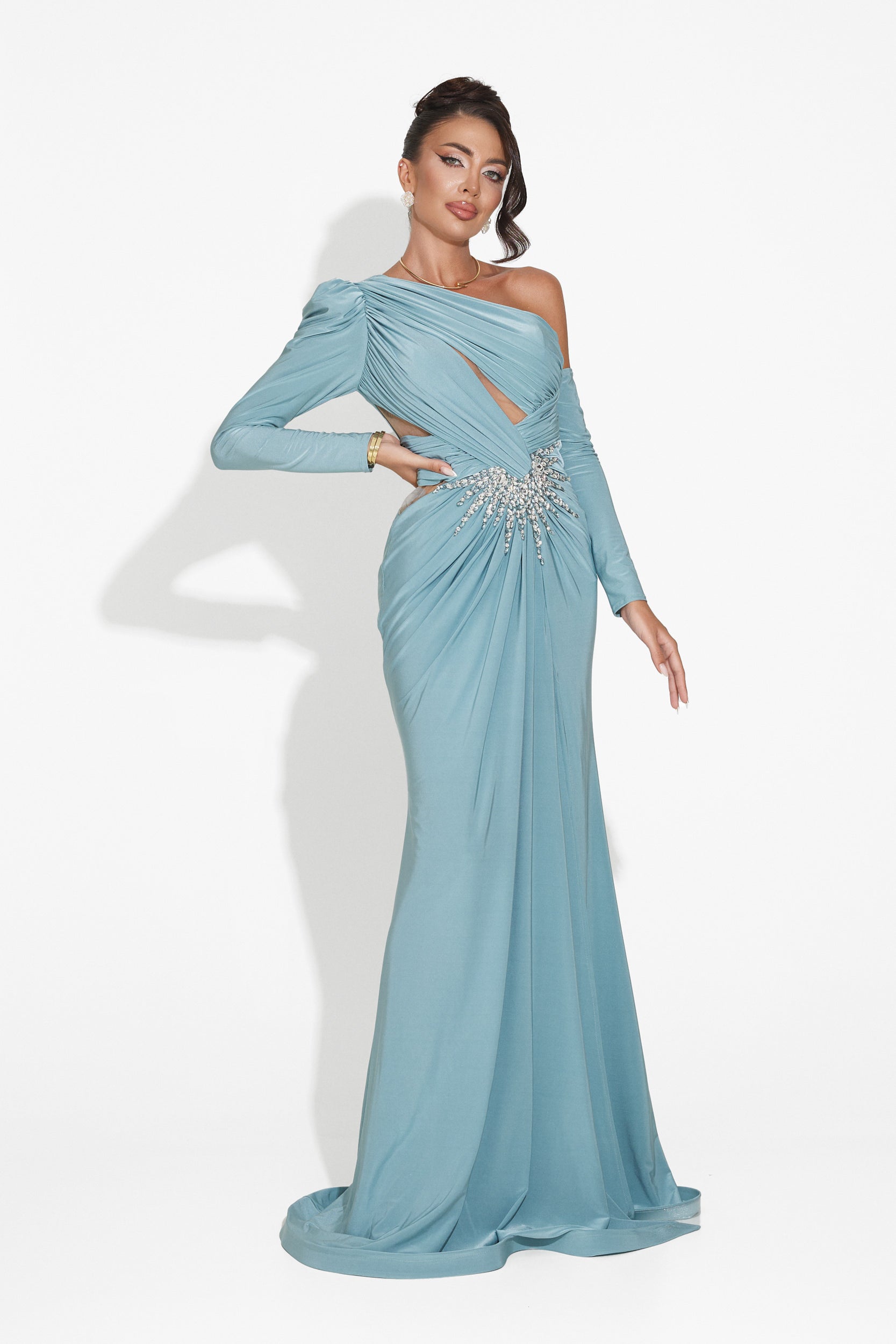 Rochie dama lunga turcoaz Feneta Bogas