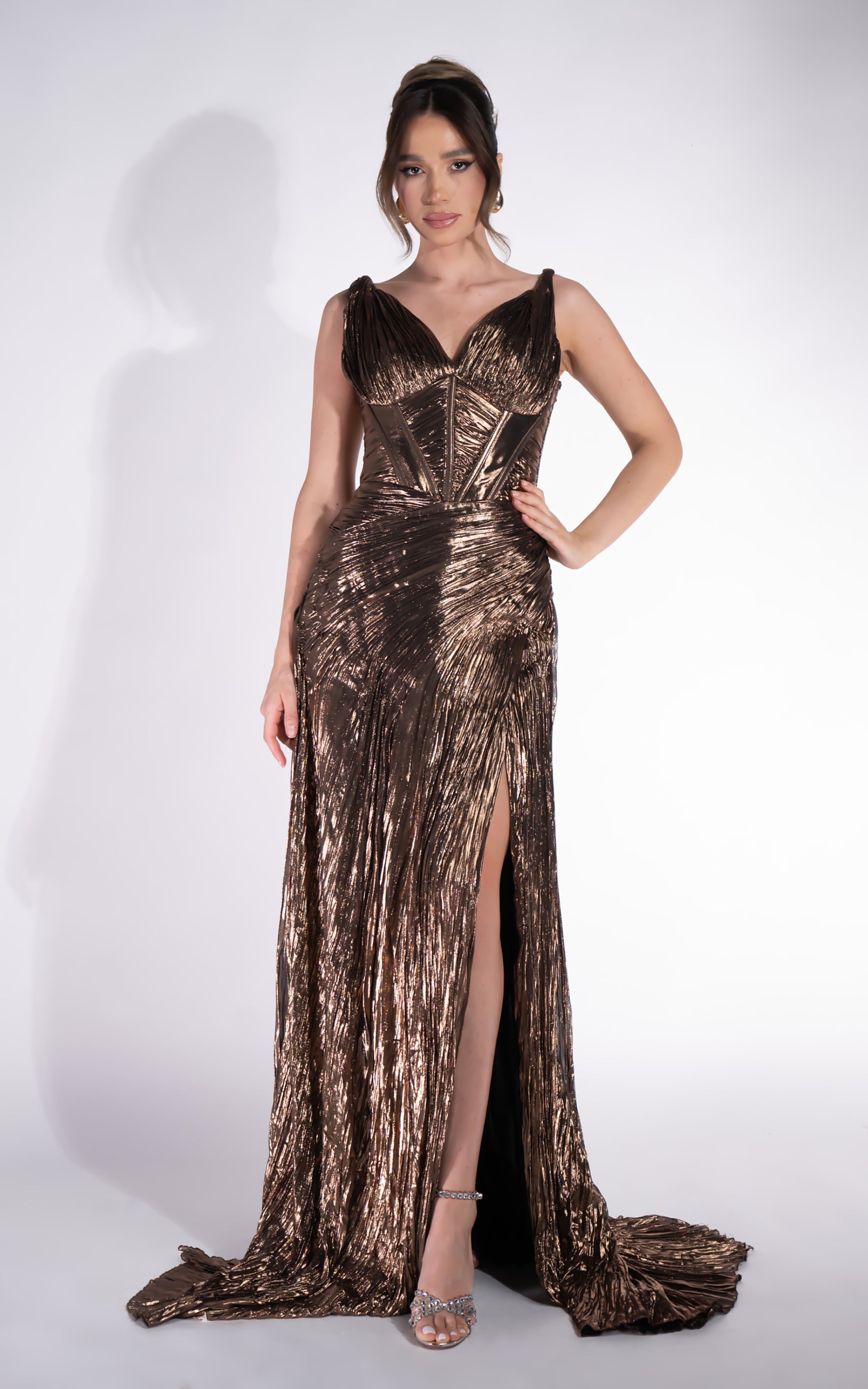 Rochie dama lunga maro Fredrisa Bogas