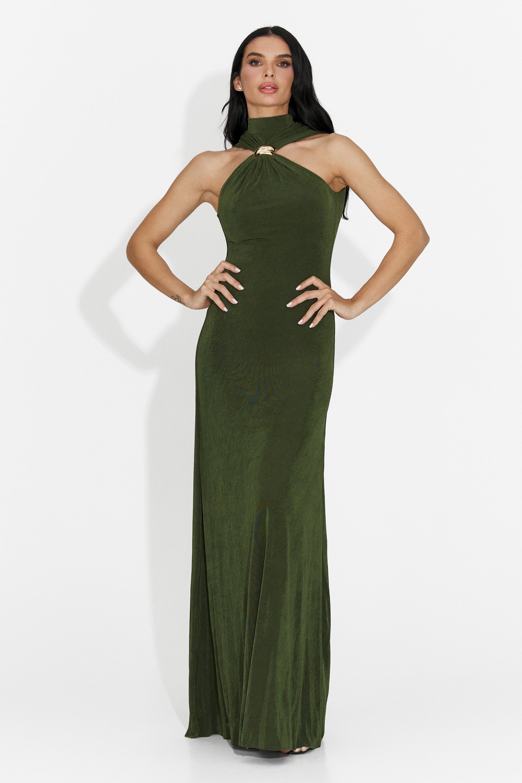 Rochie dama lunga verde Alecsona Bogas