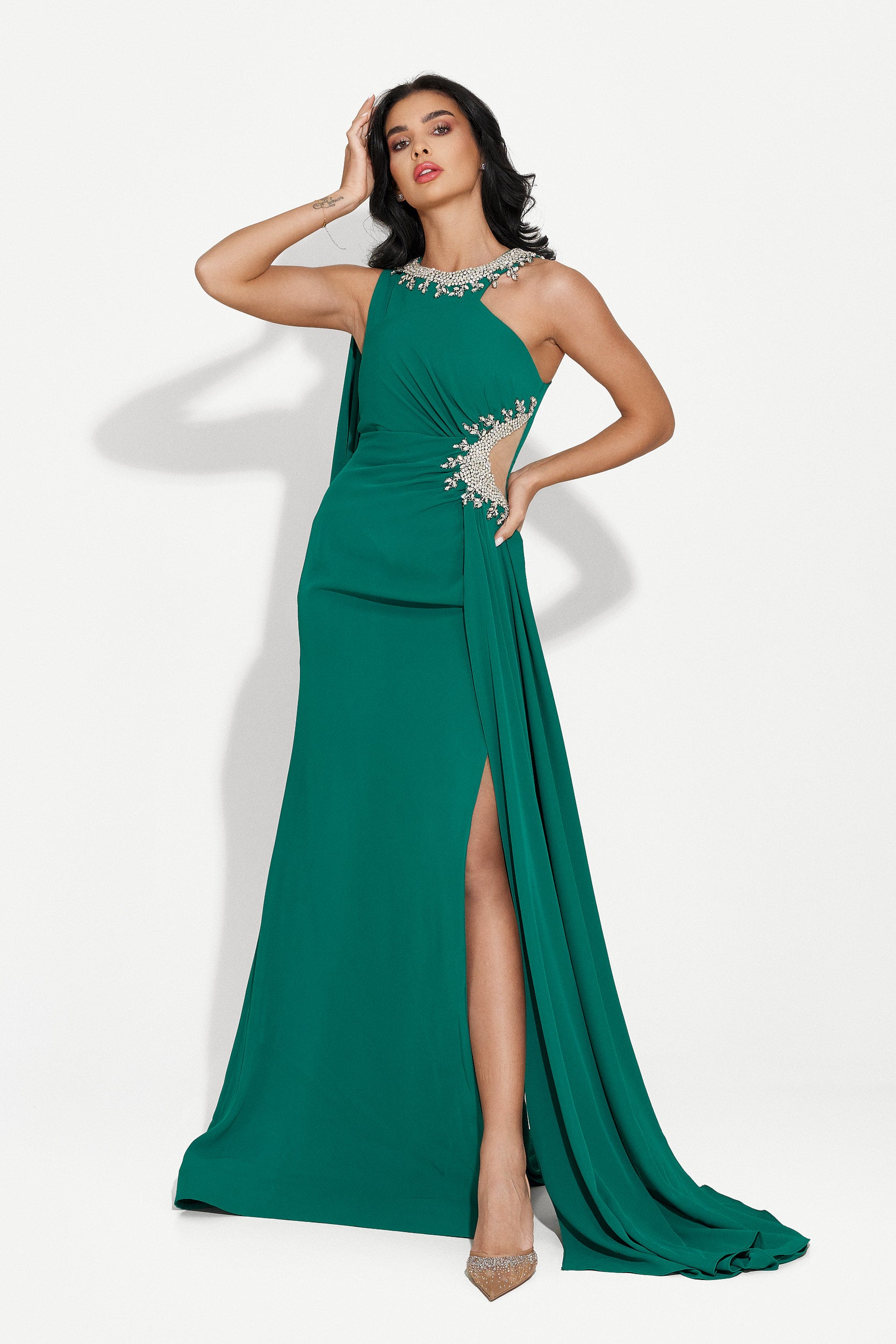 Rochie dama lunga verde Alexea Bogas