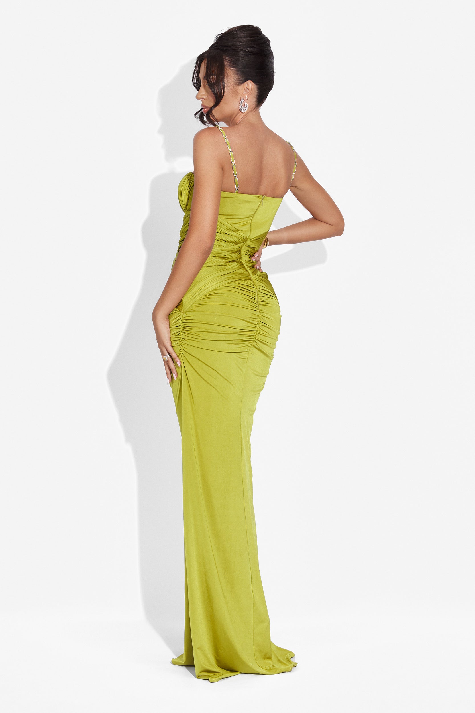 Rochie dama lunga verde Anika Bogas