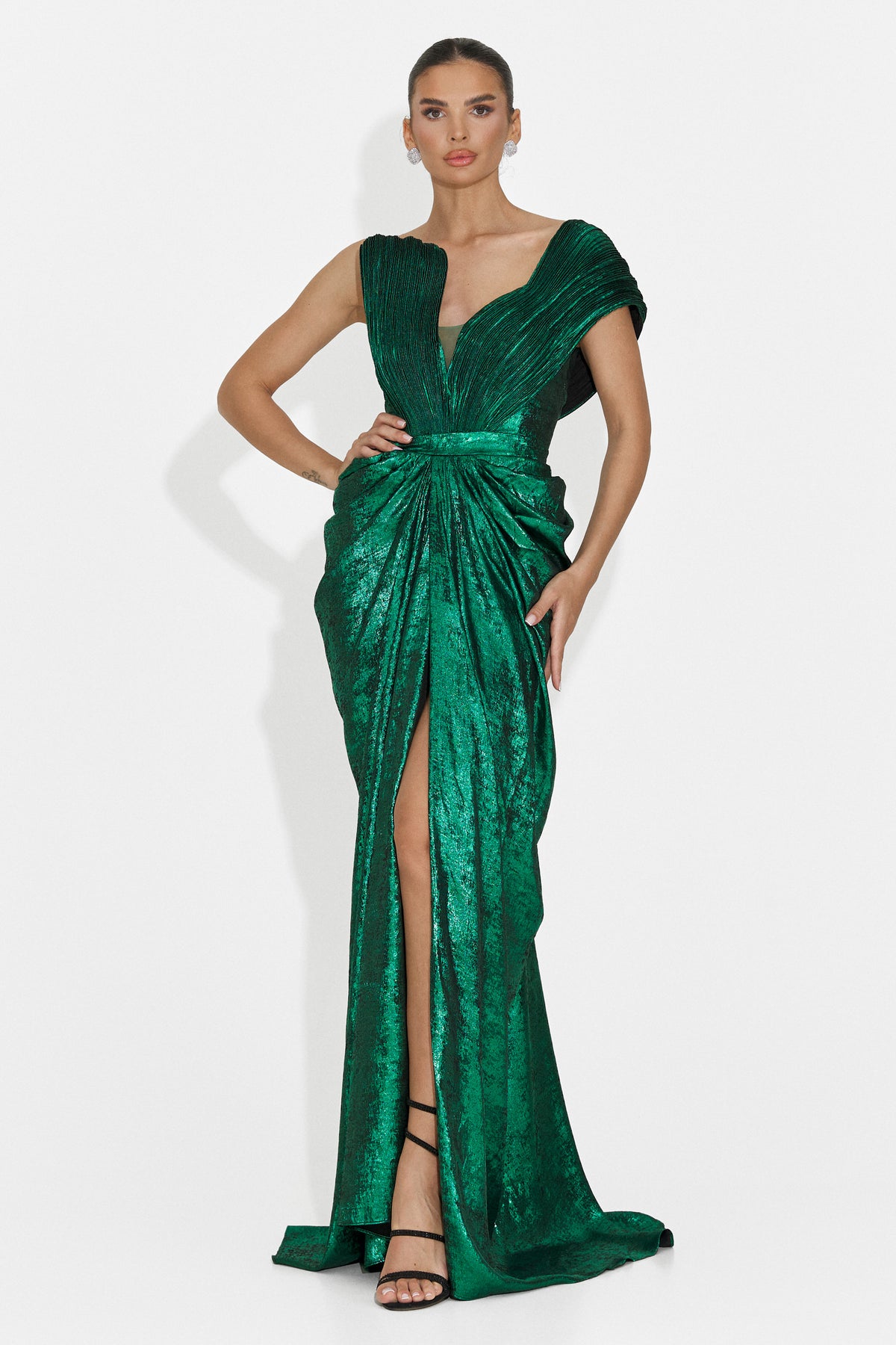 Rochie dama lunga verde Becker Bogas, imaginea 3 din 8