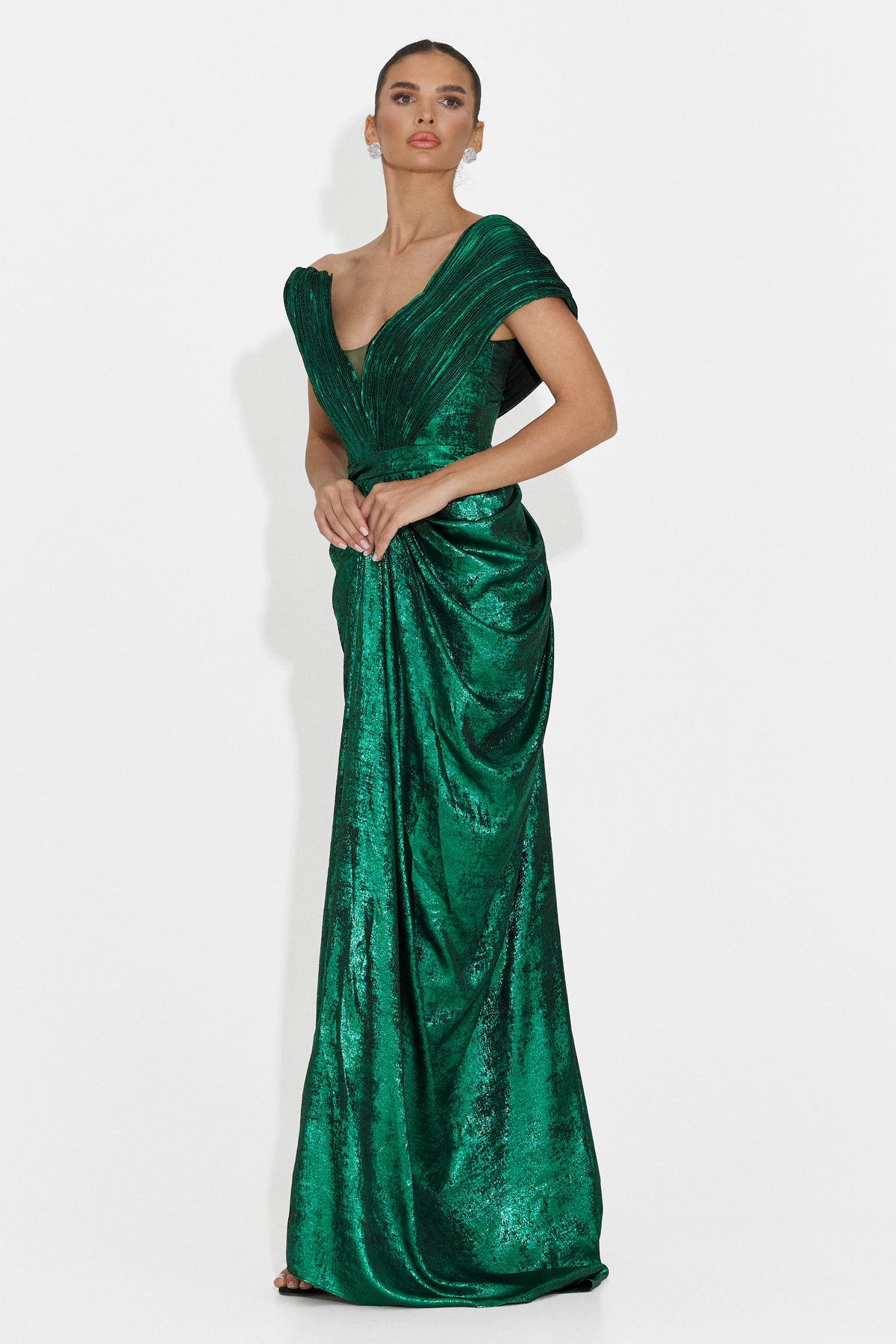 Rochie dama lunga verde Becker Bogas, imaginea 6 din 8