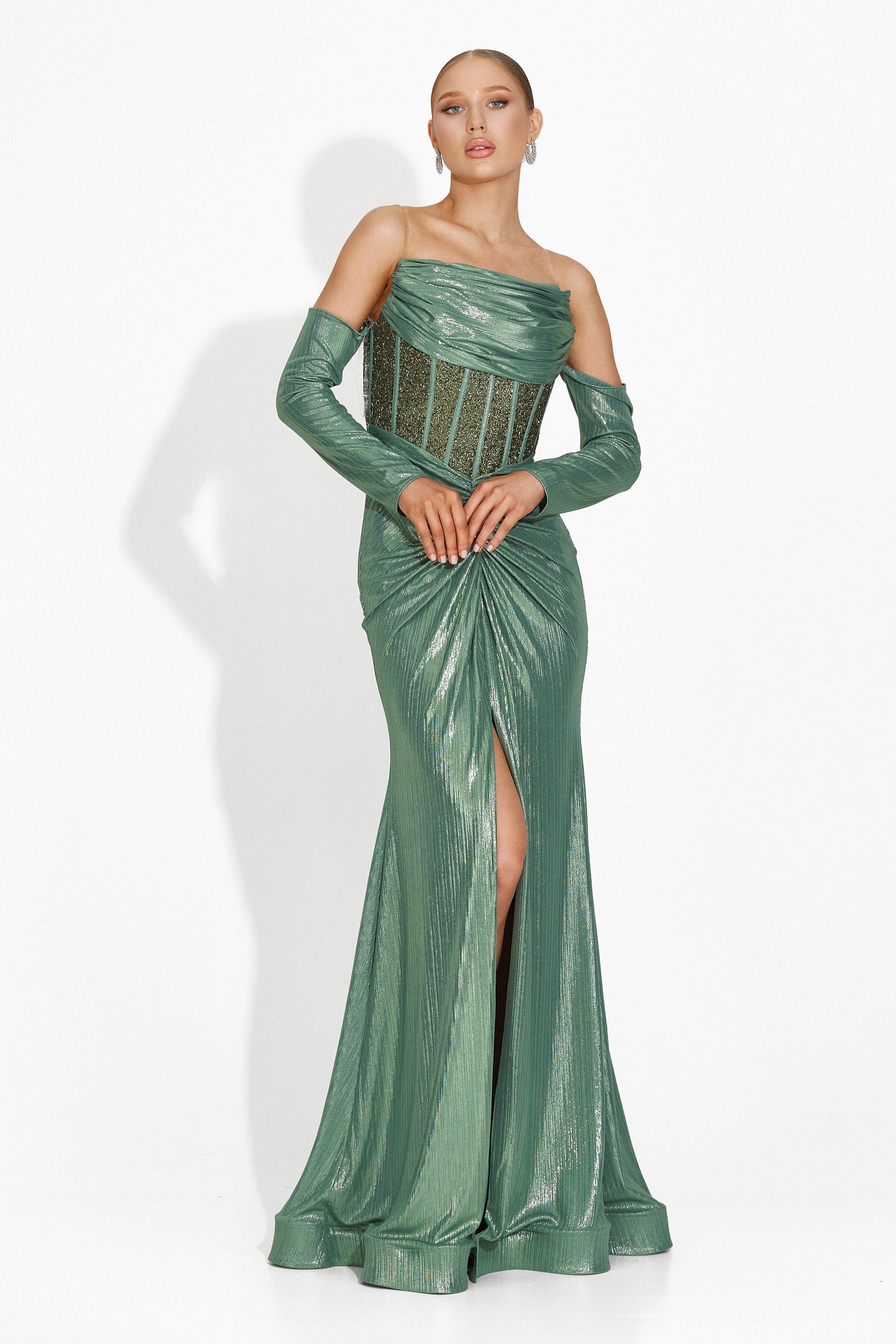 Green long dress for women Fredricka Bogas