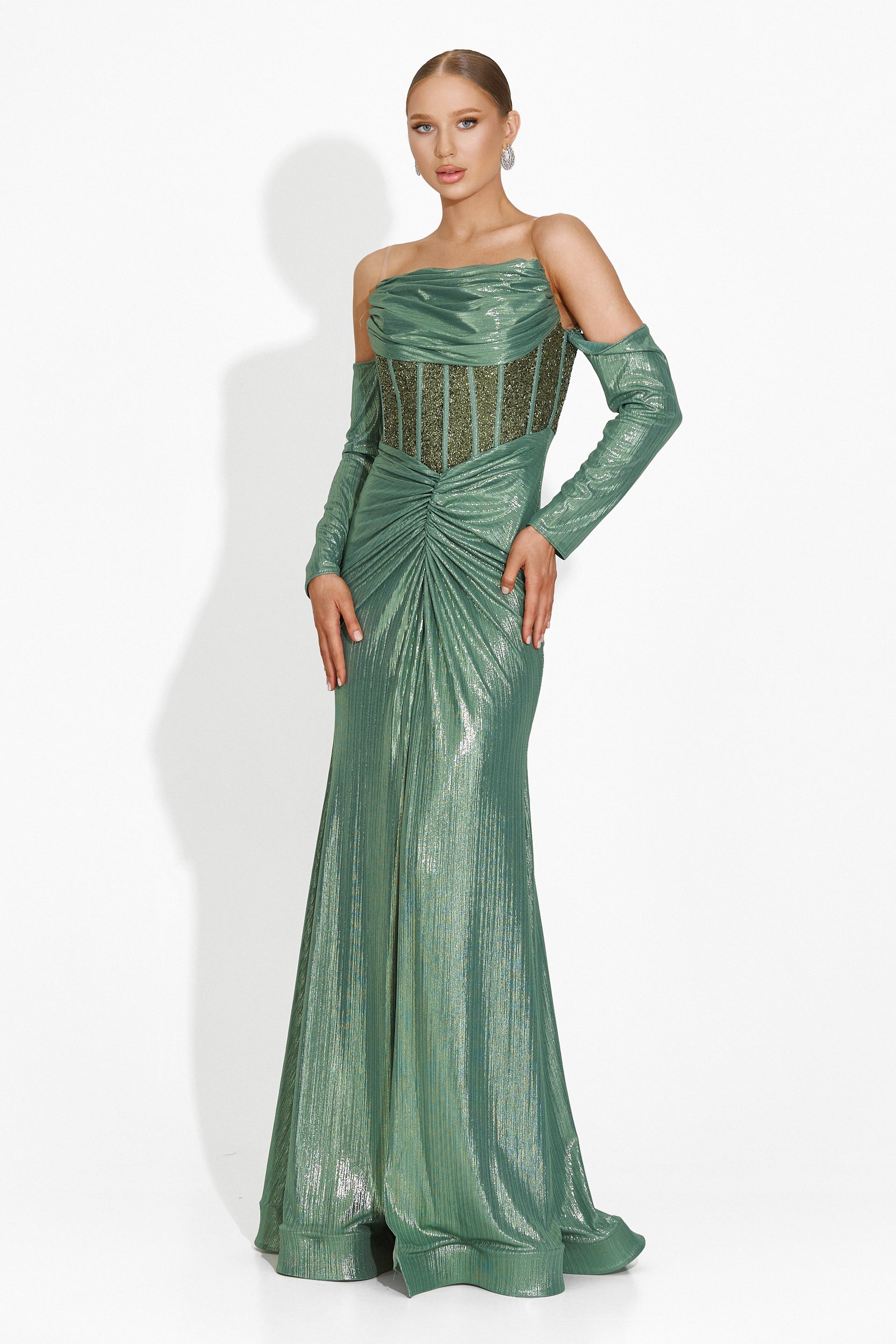 Green long dress for women Fredricka Bogas