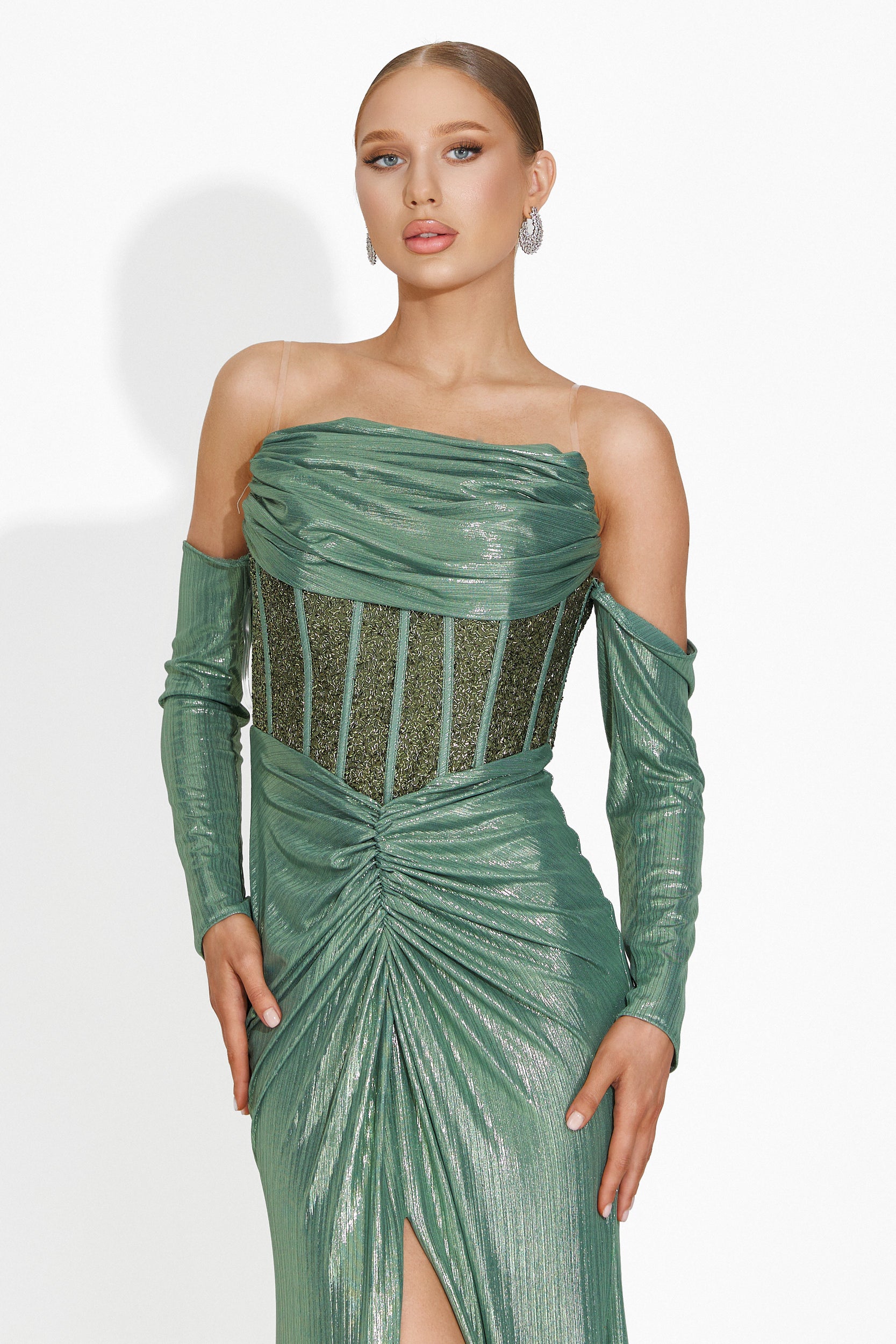Green long dress for women Fredricka Bogas