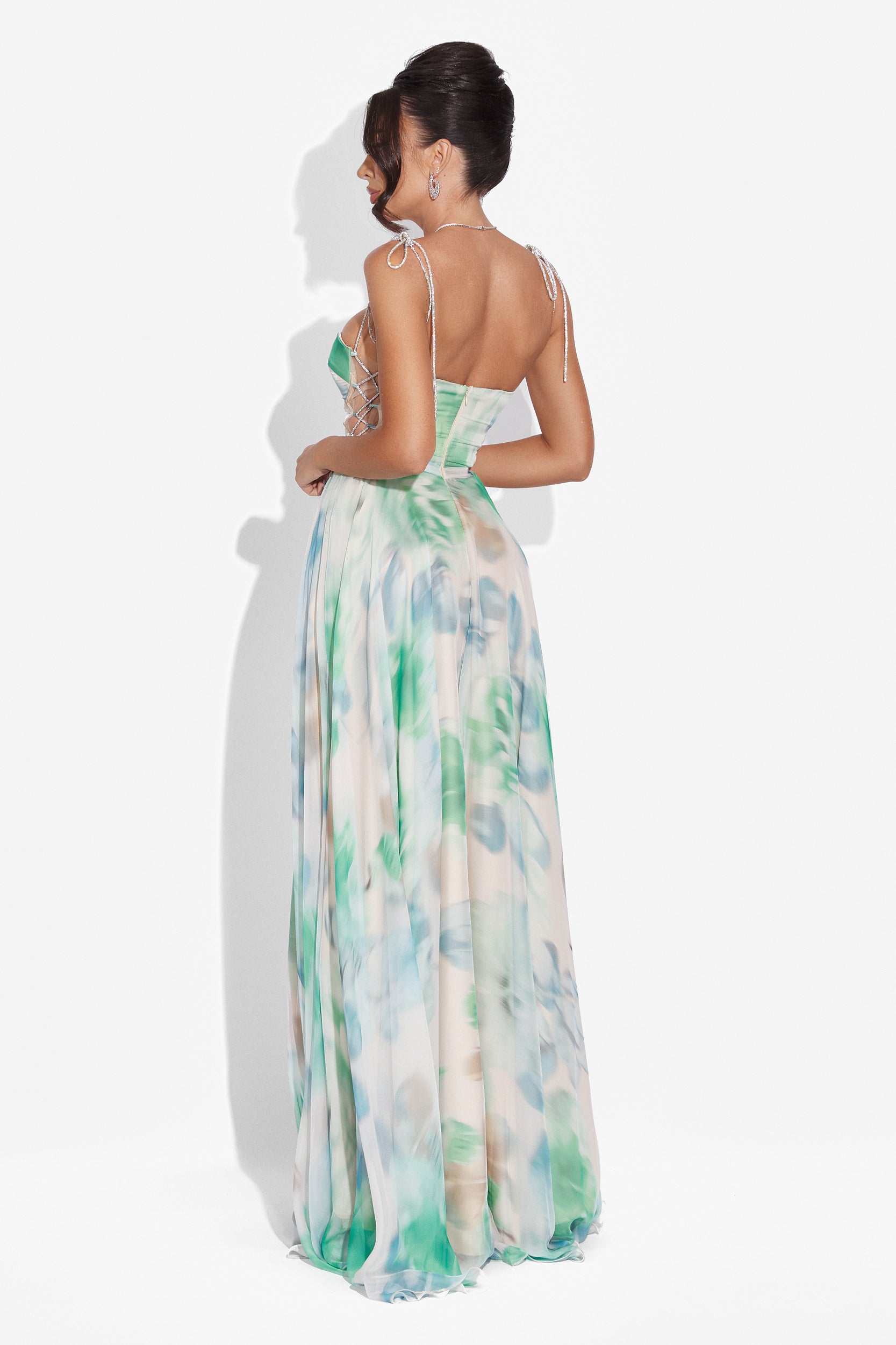 Rochie dama lunga verde Galizana Bogas