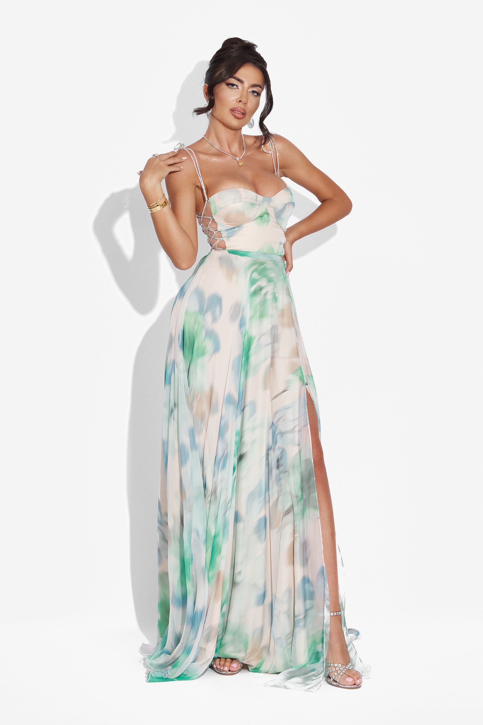 Rochie dama lunga verde Galizana Bogas
