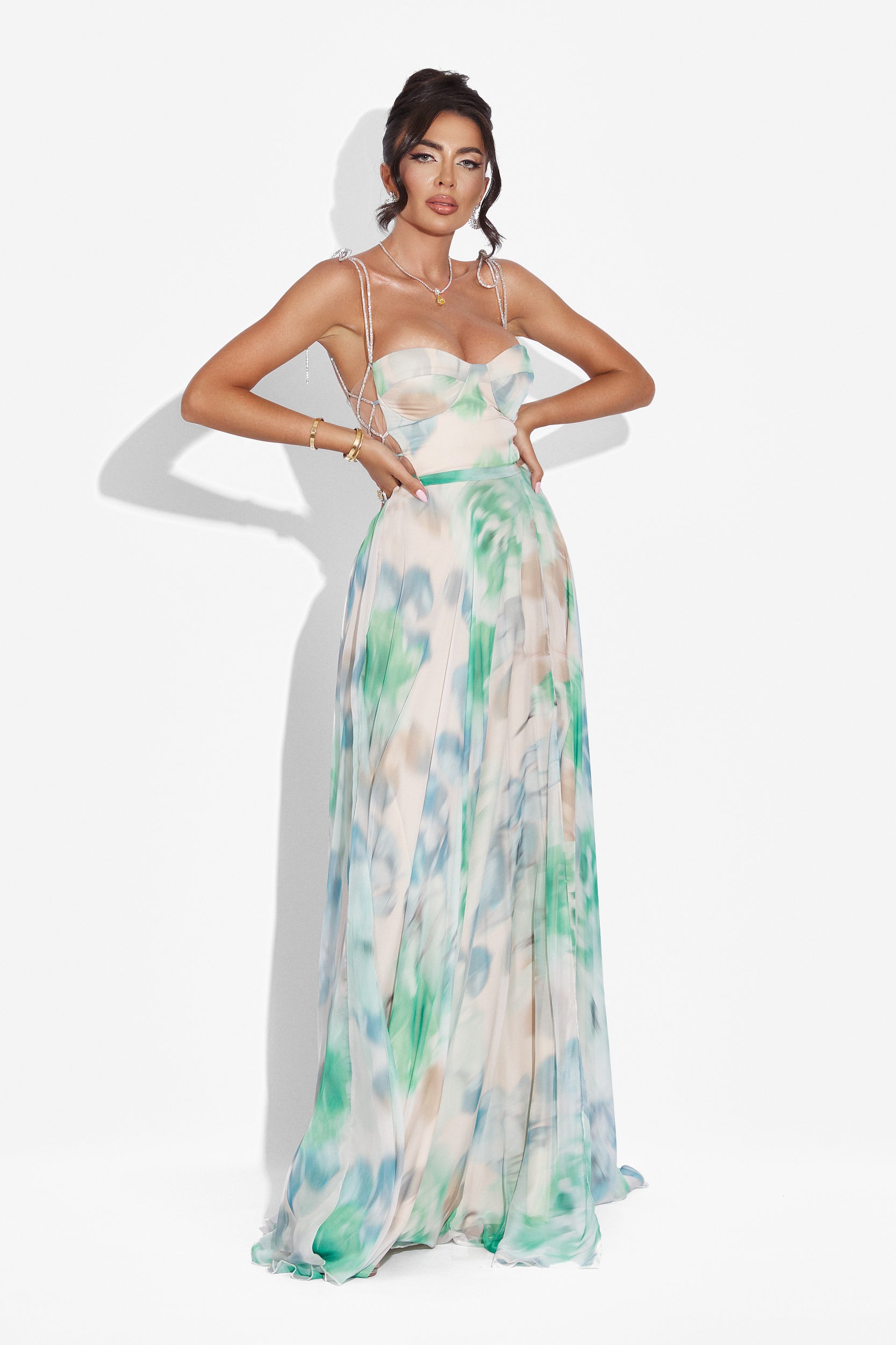 Rochie dama lunga verde Galizana Bogas