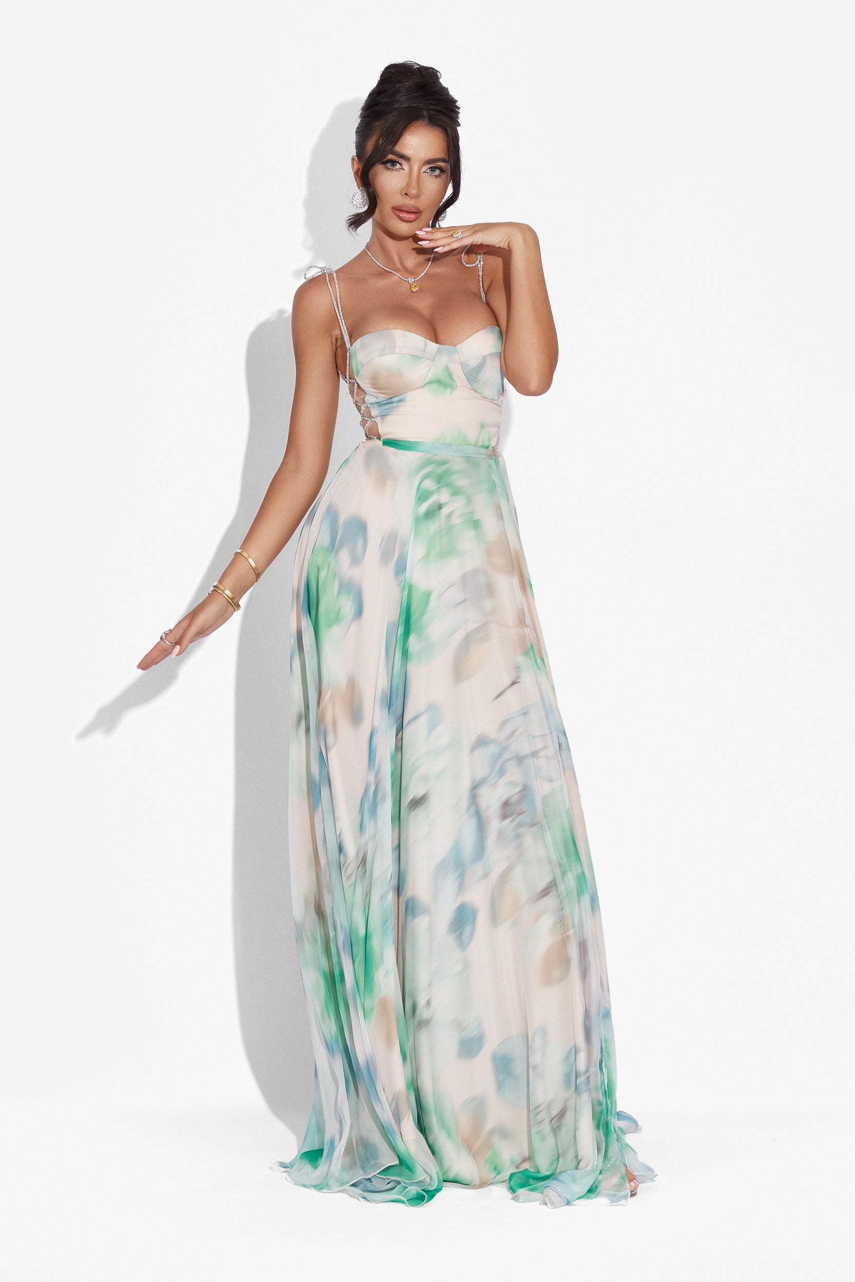 Rochie dama lunga verde Galizana Bogas
