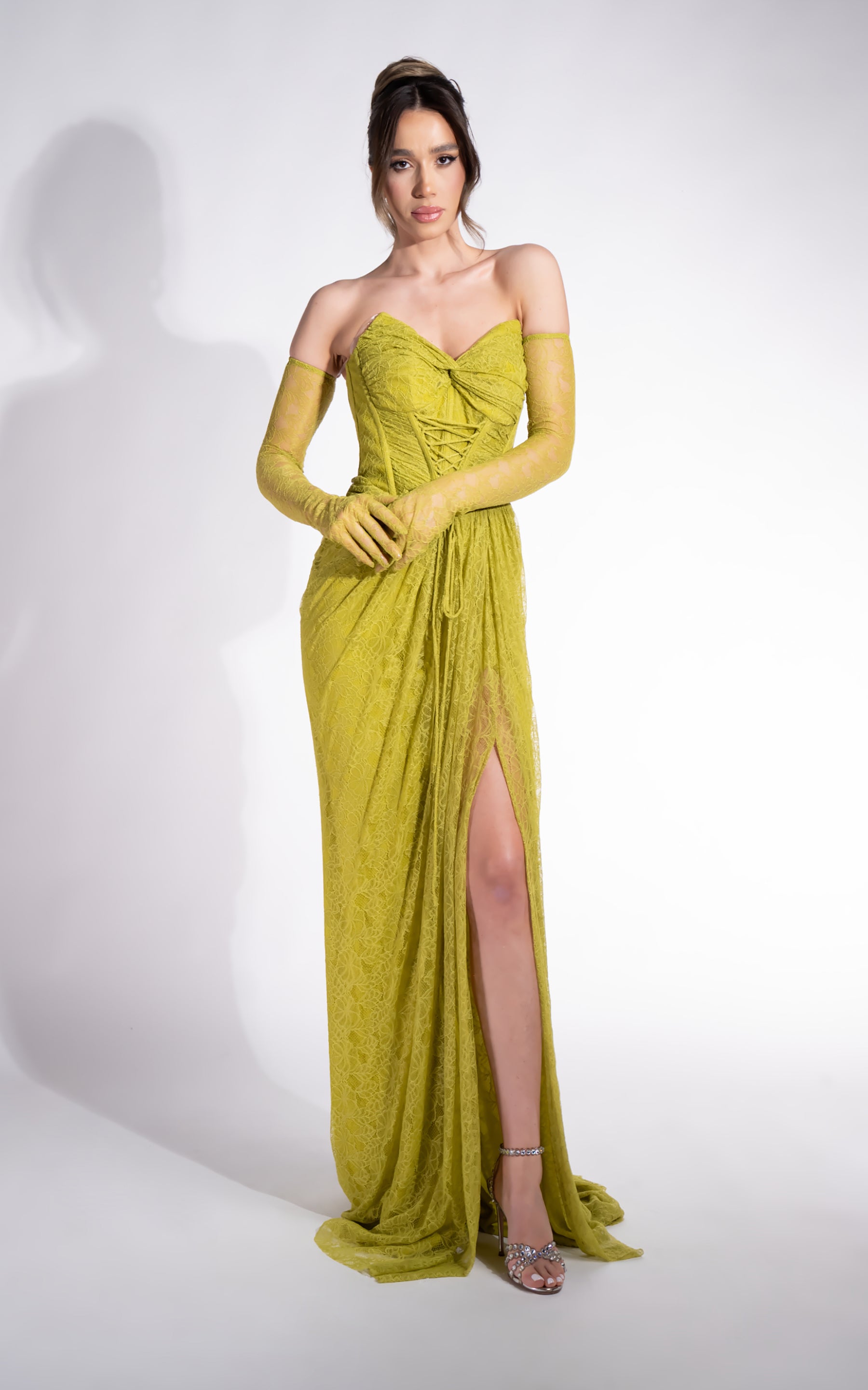 Rochie dama lunga verde lime Sadye Bogas
