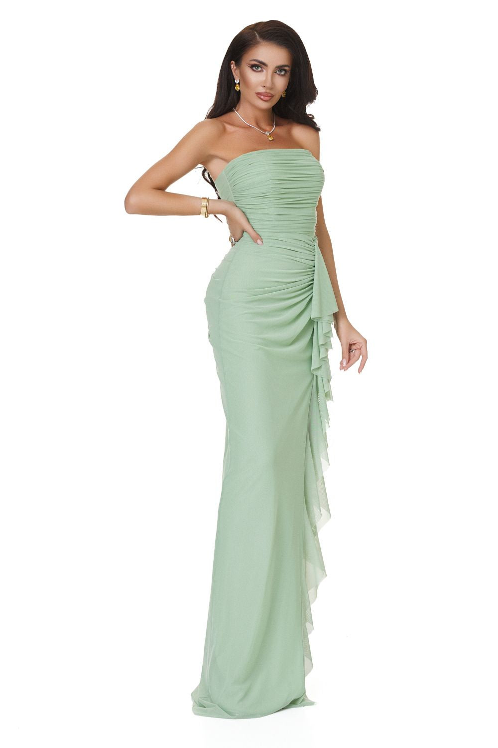 Rochie dama lunga verde mint Petynina Bogas