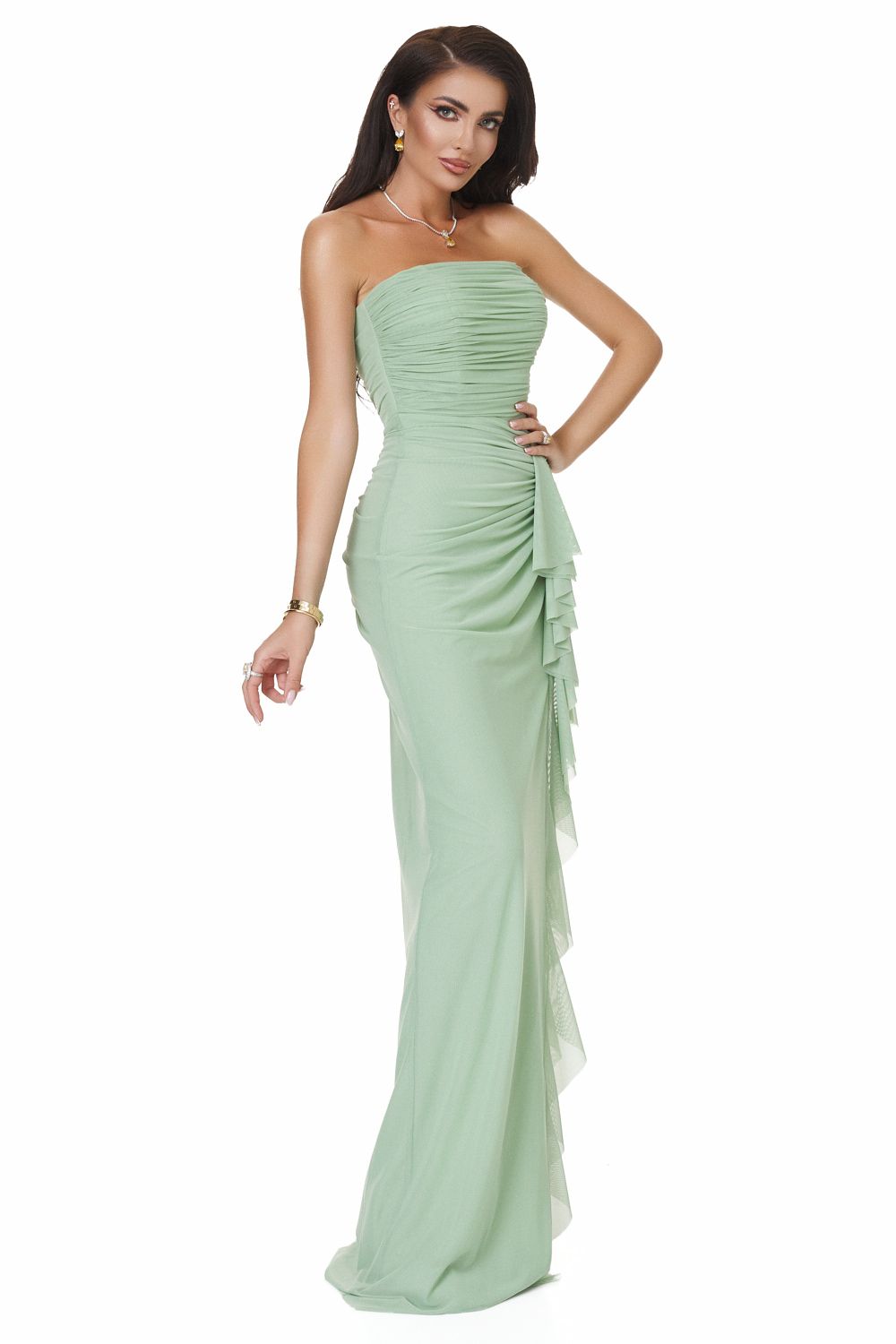 Rochie dama lunga verde mint Petynina Bogas