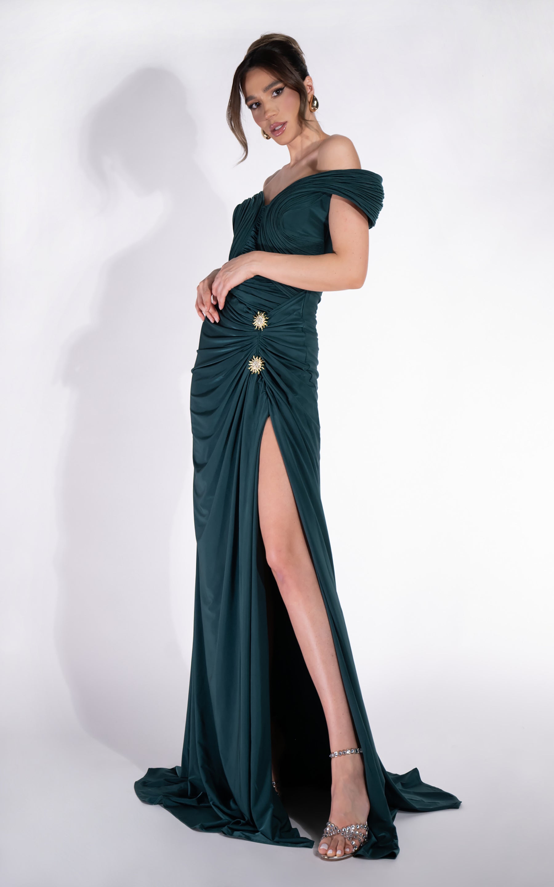 Rochie dama lunga verde Radiancia Bogas