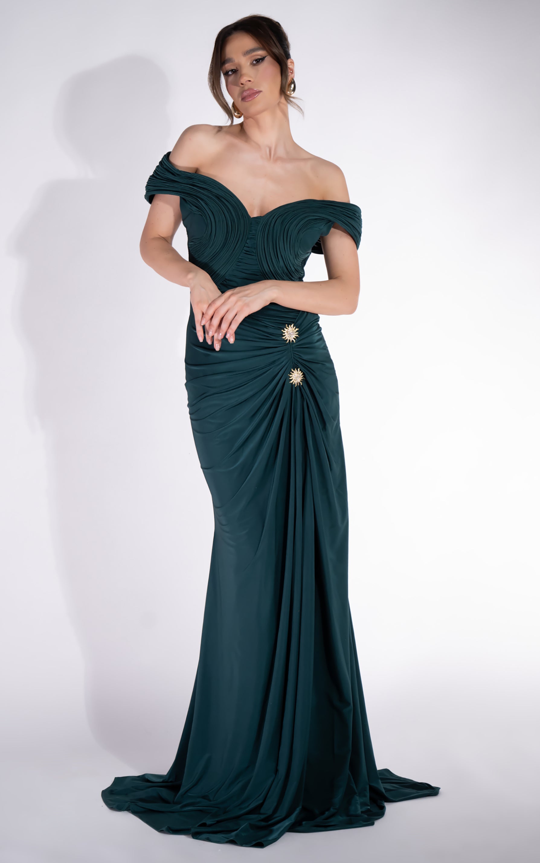 Rochie dama lunga verde Radiancia Bogas