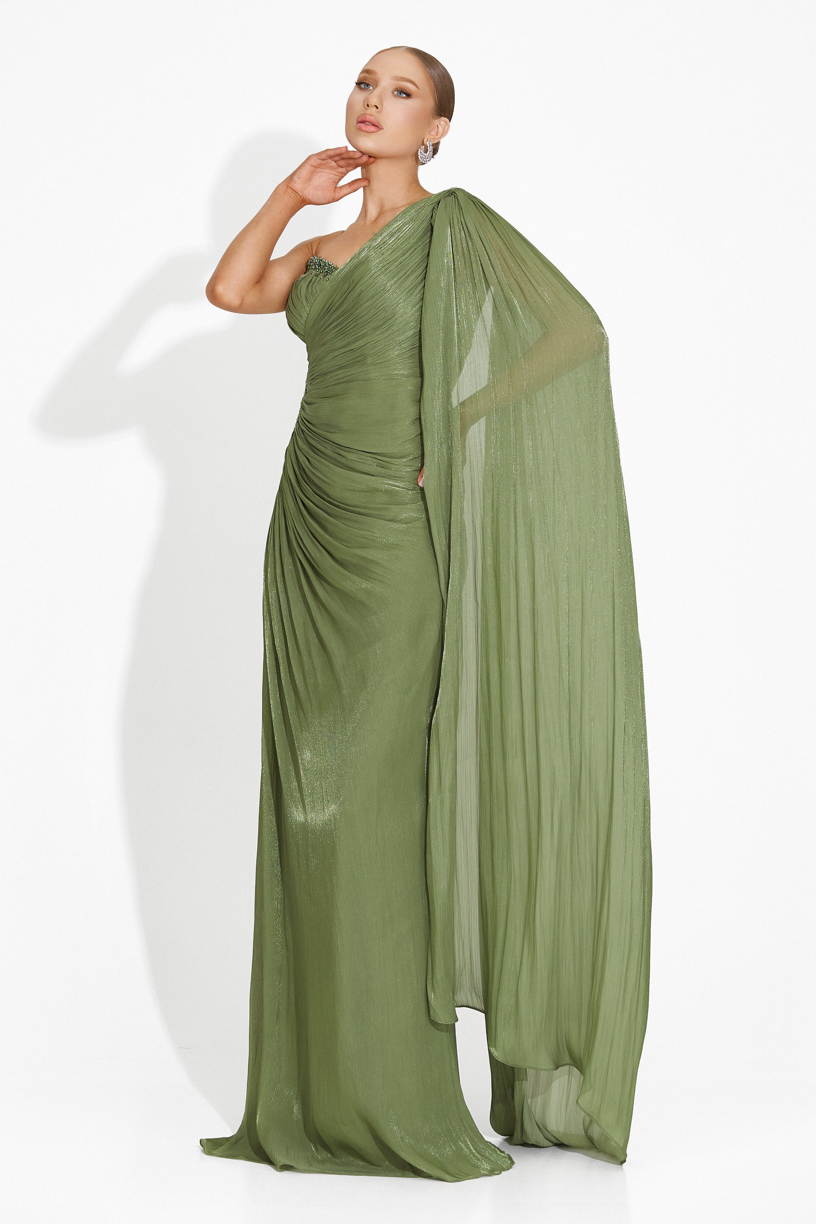 Rochie dama lunga verde Rosamona Bogas