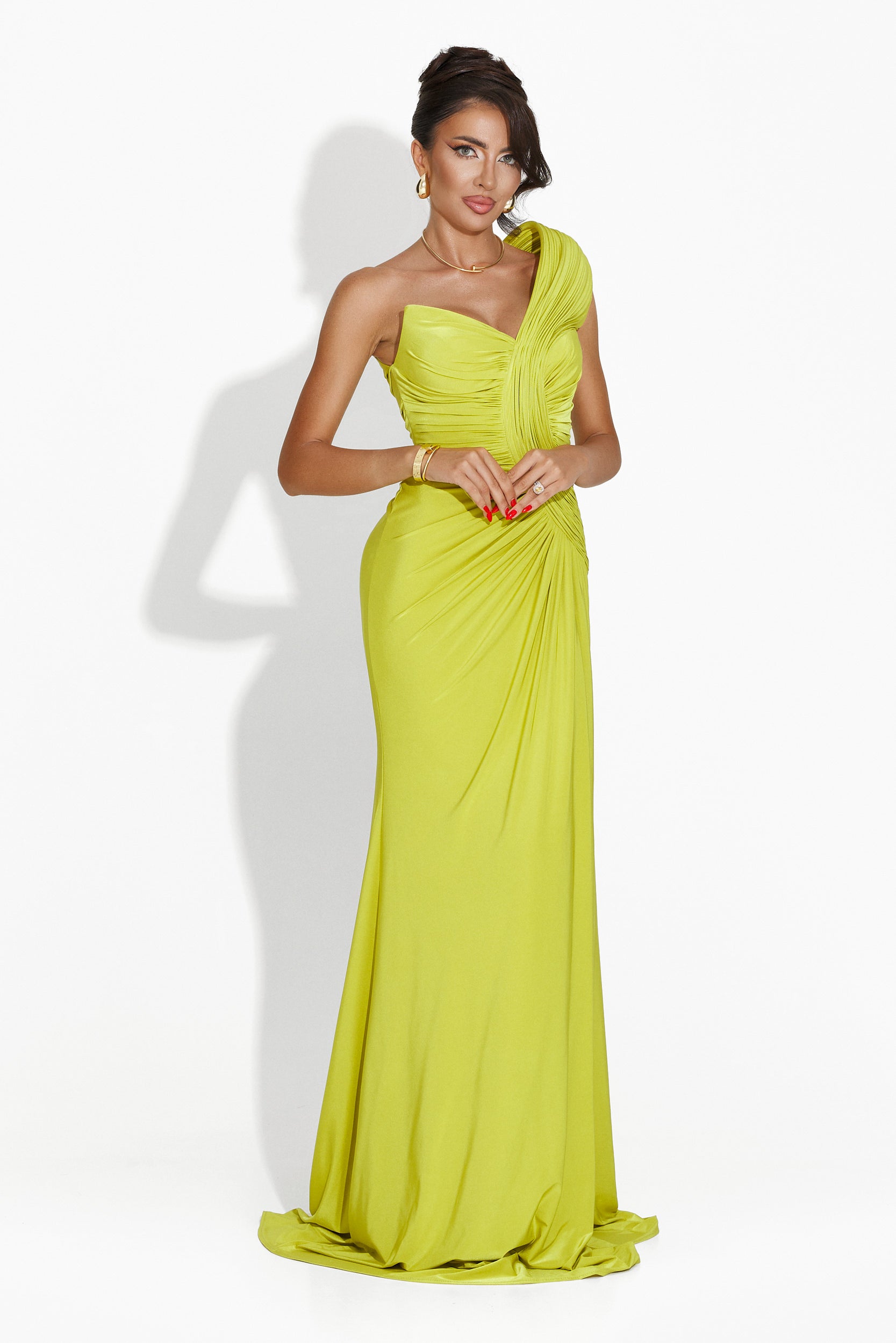 Rochie dama lunga verde Saniza Bogas