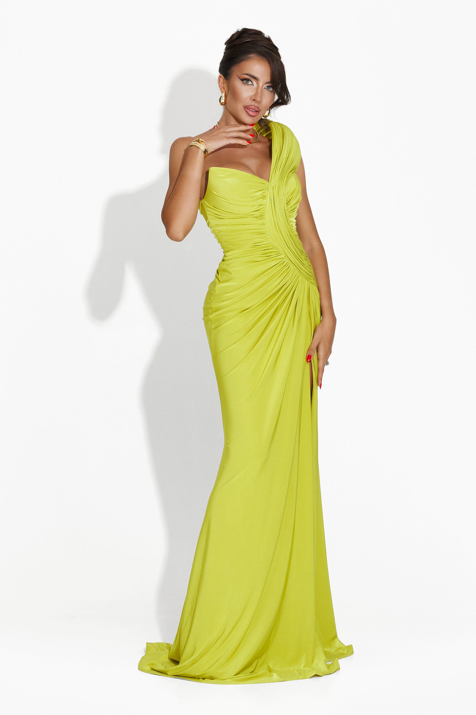 Rochie dama lunga verde Saniza Bogas