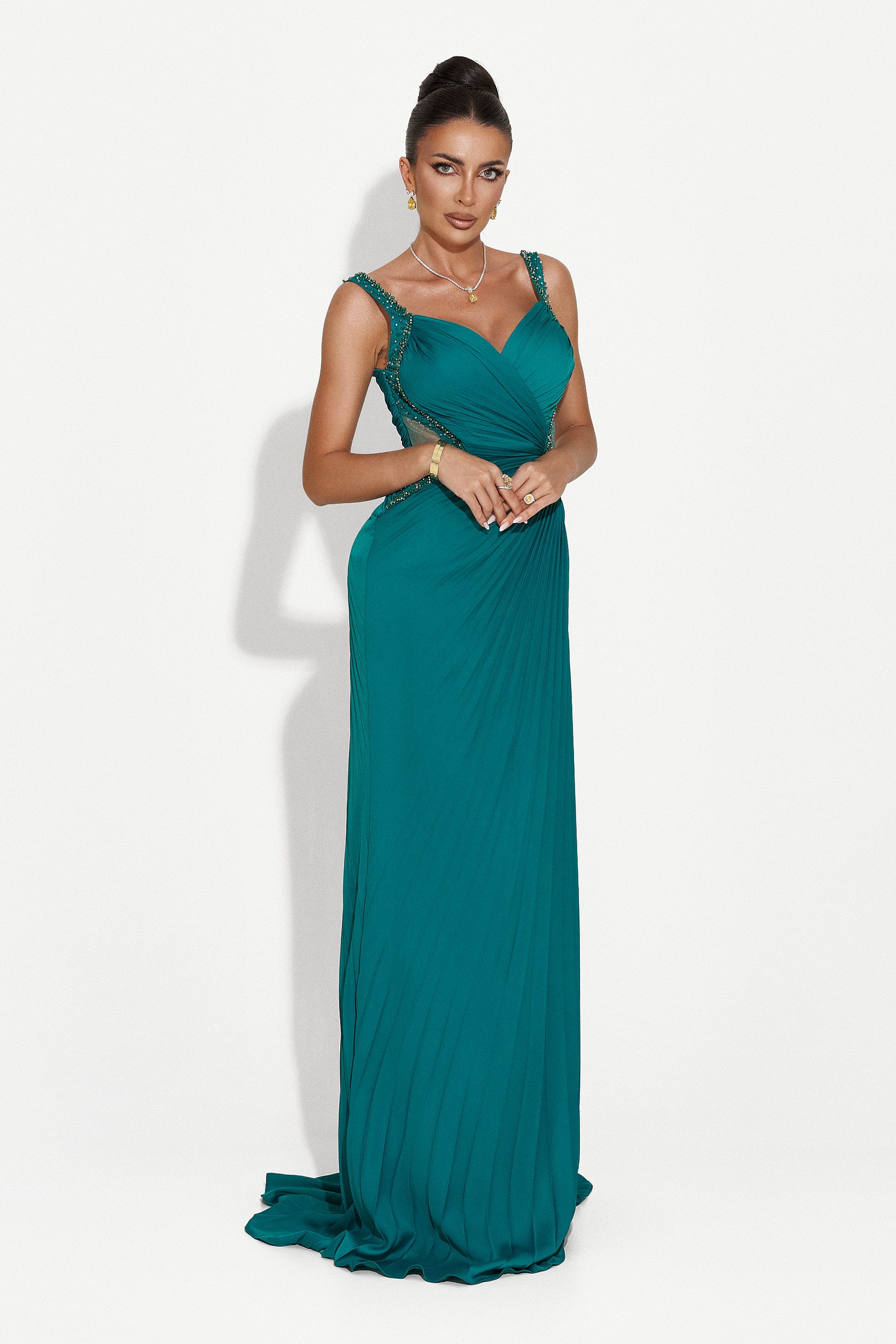 Rochie dama lunga verde Variana Bogas