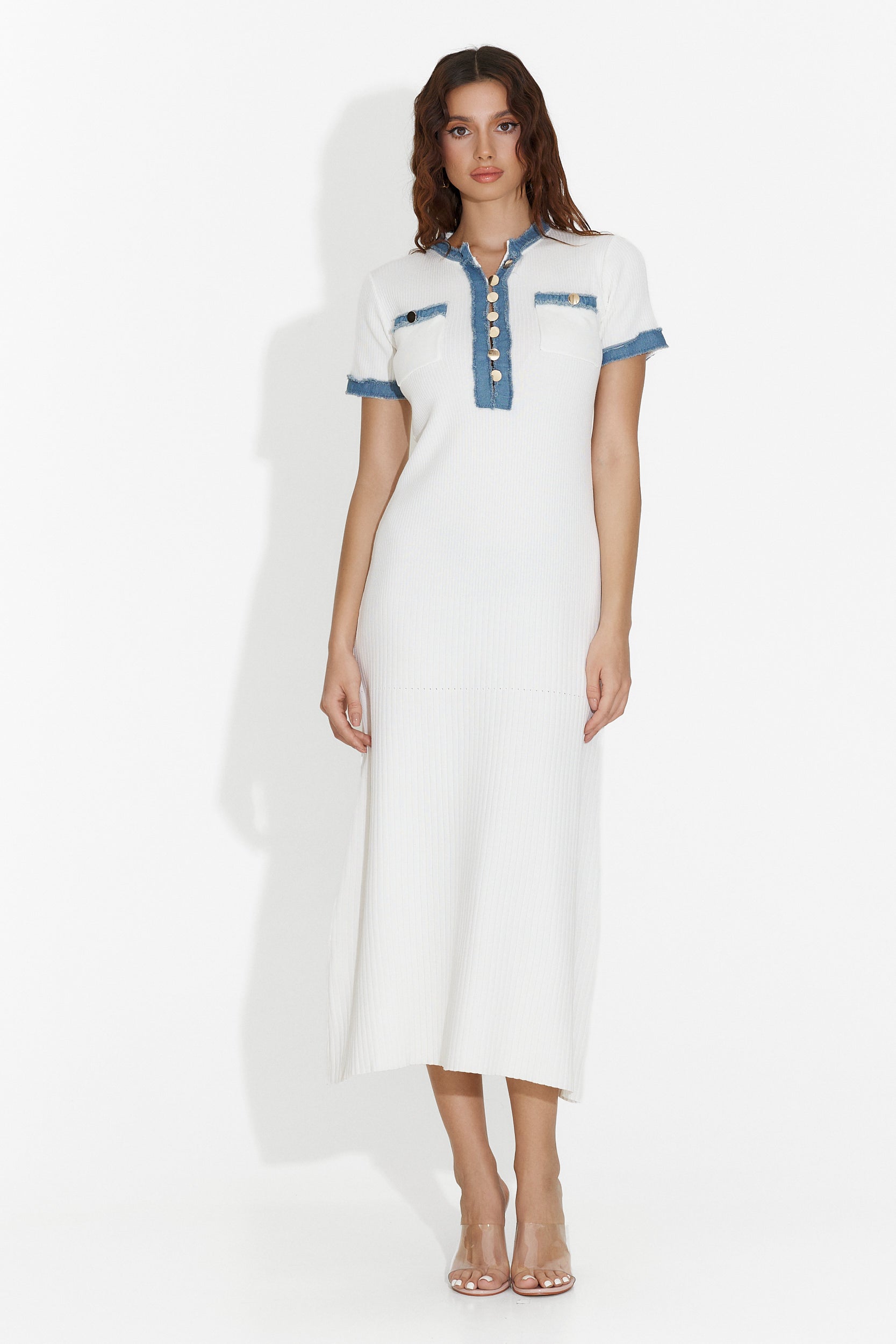 Rochie dama medie alba Twizle Bogas