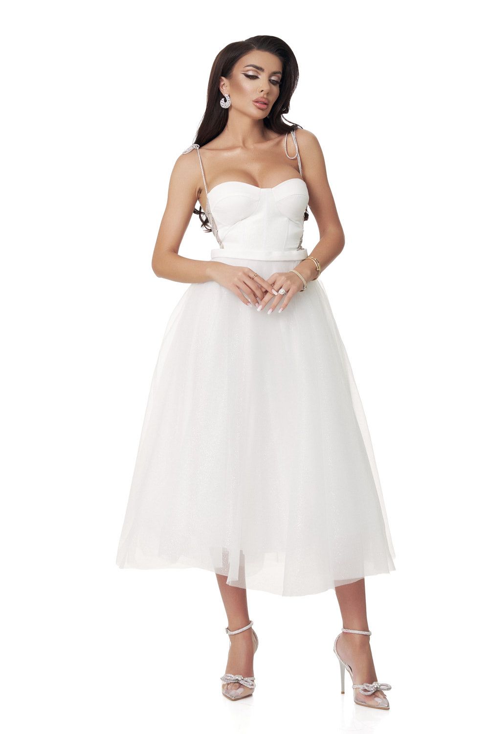 Rochie dama medie alba Yuriko Bogas