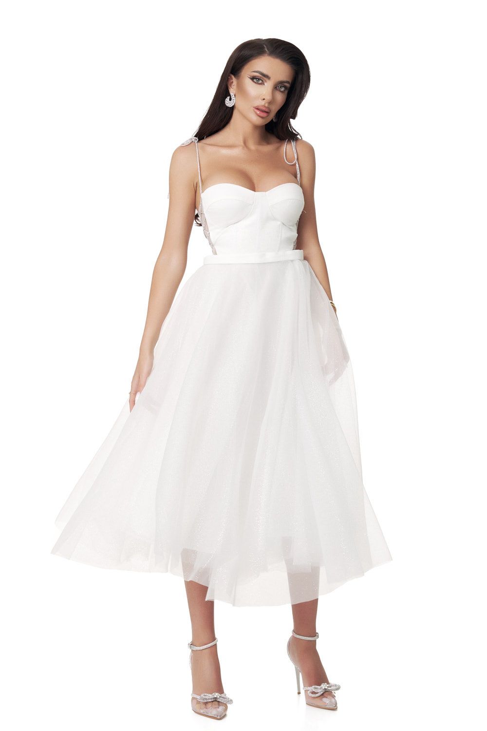 Rochie dama medie alba Yuriko Bogas