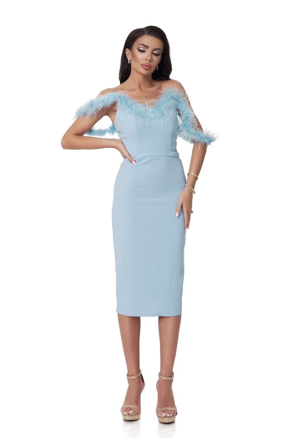 Rochie dama medie stofa bleu Marla Bogas