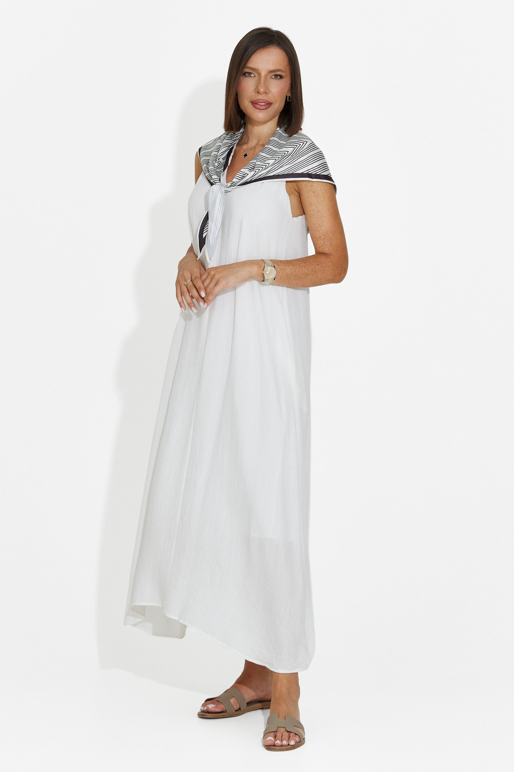 Rochie dama midi alba Alievia Bogas