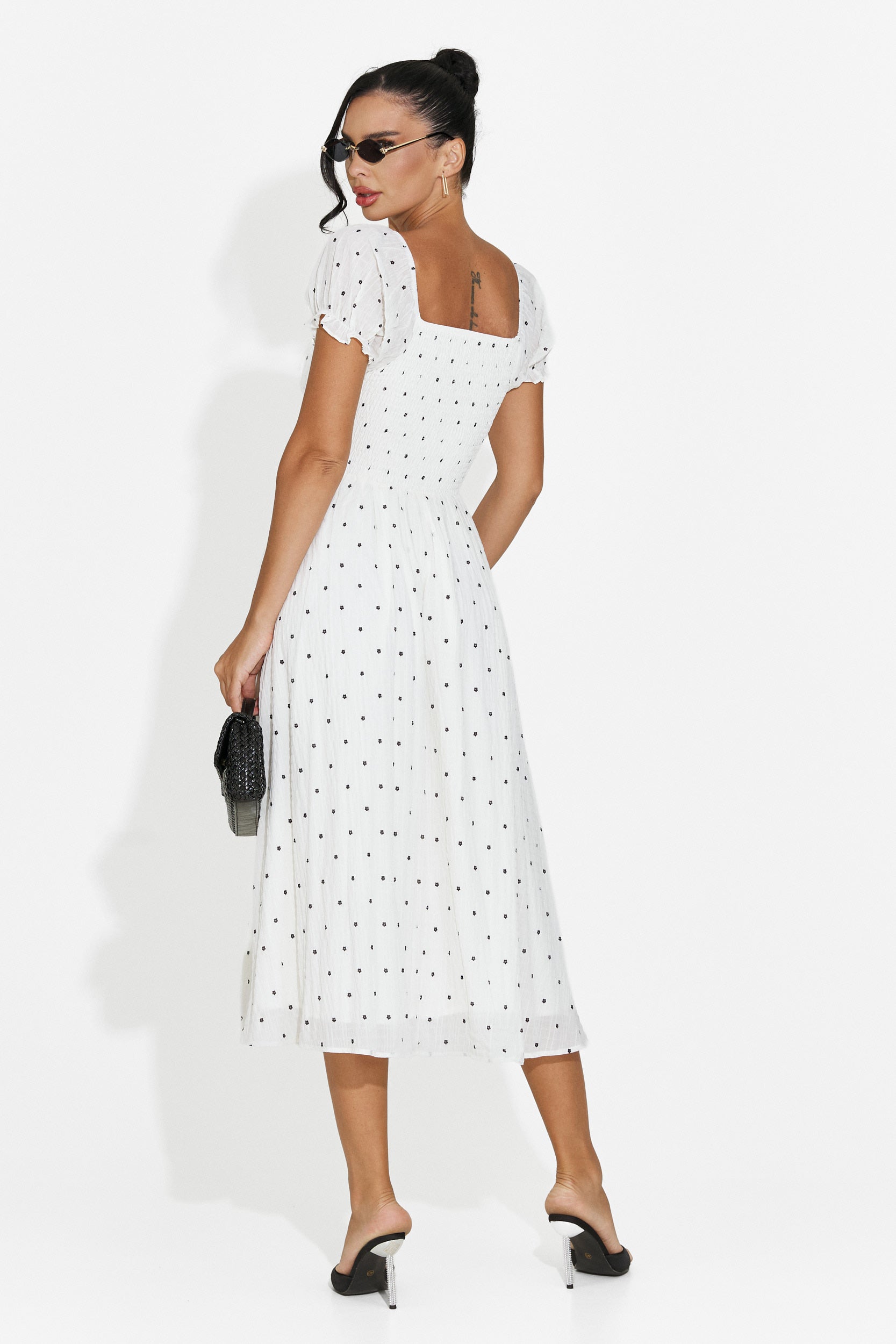 Rochie dama midi alba Elvilia Bogas
