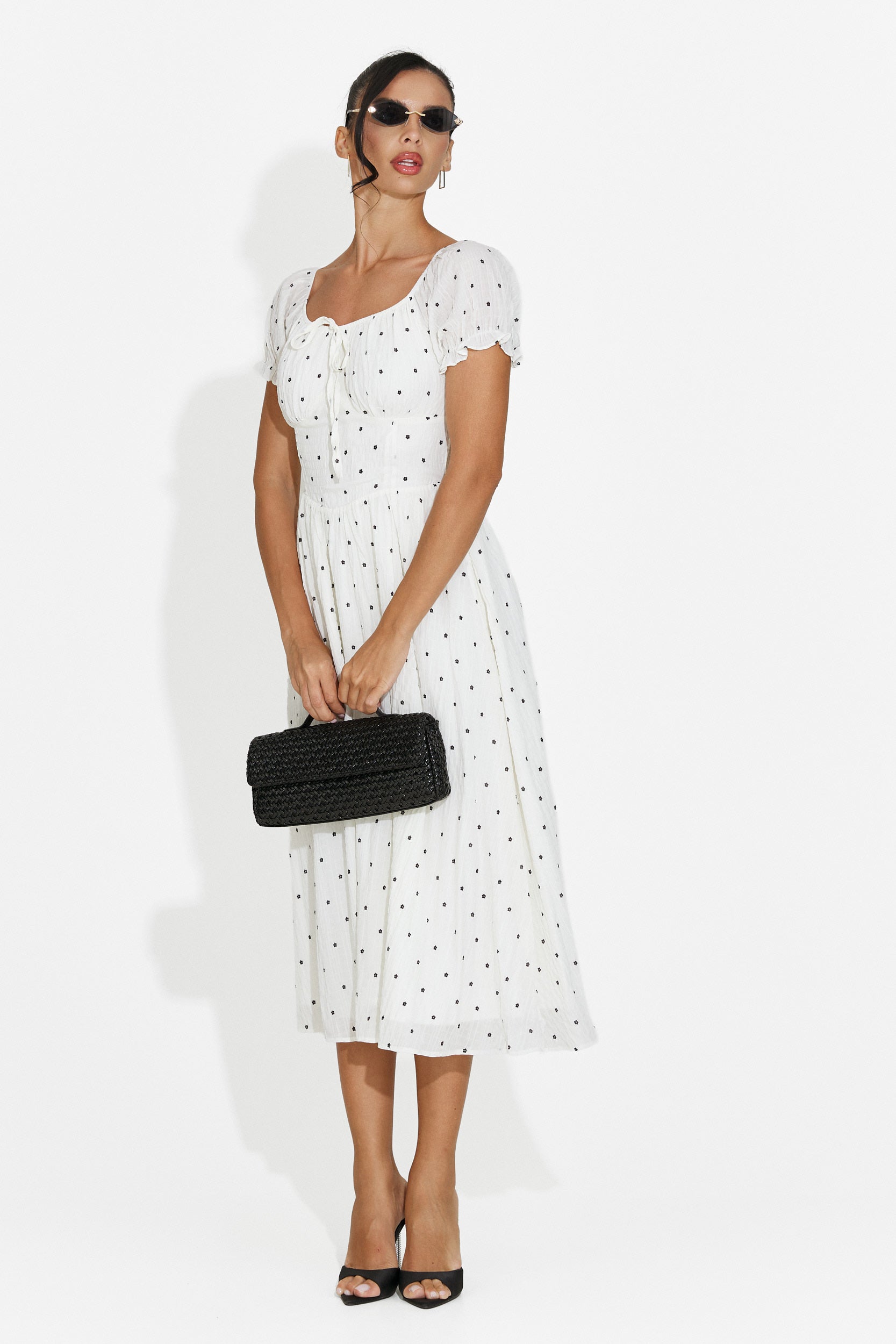 Rochie dama midi alba Elvilia Bogas