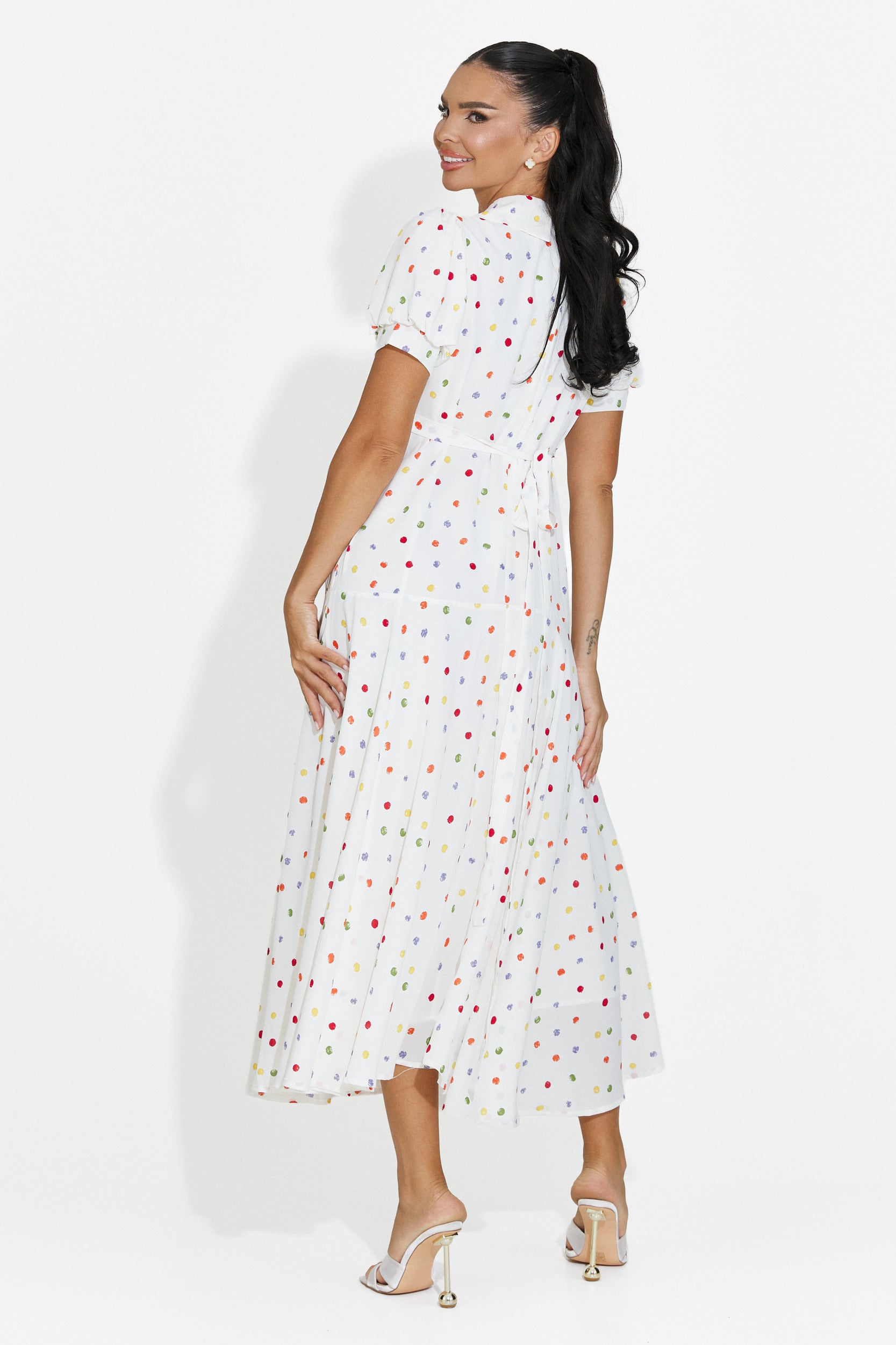 Rochie dama midi alba Oliania Bogas