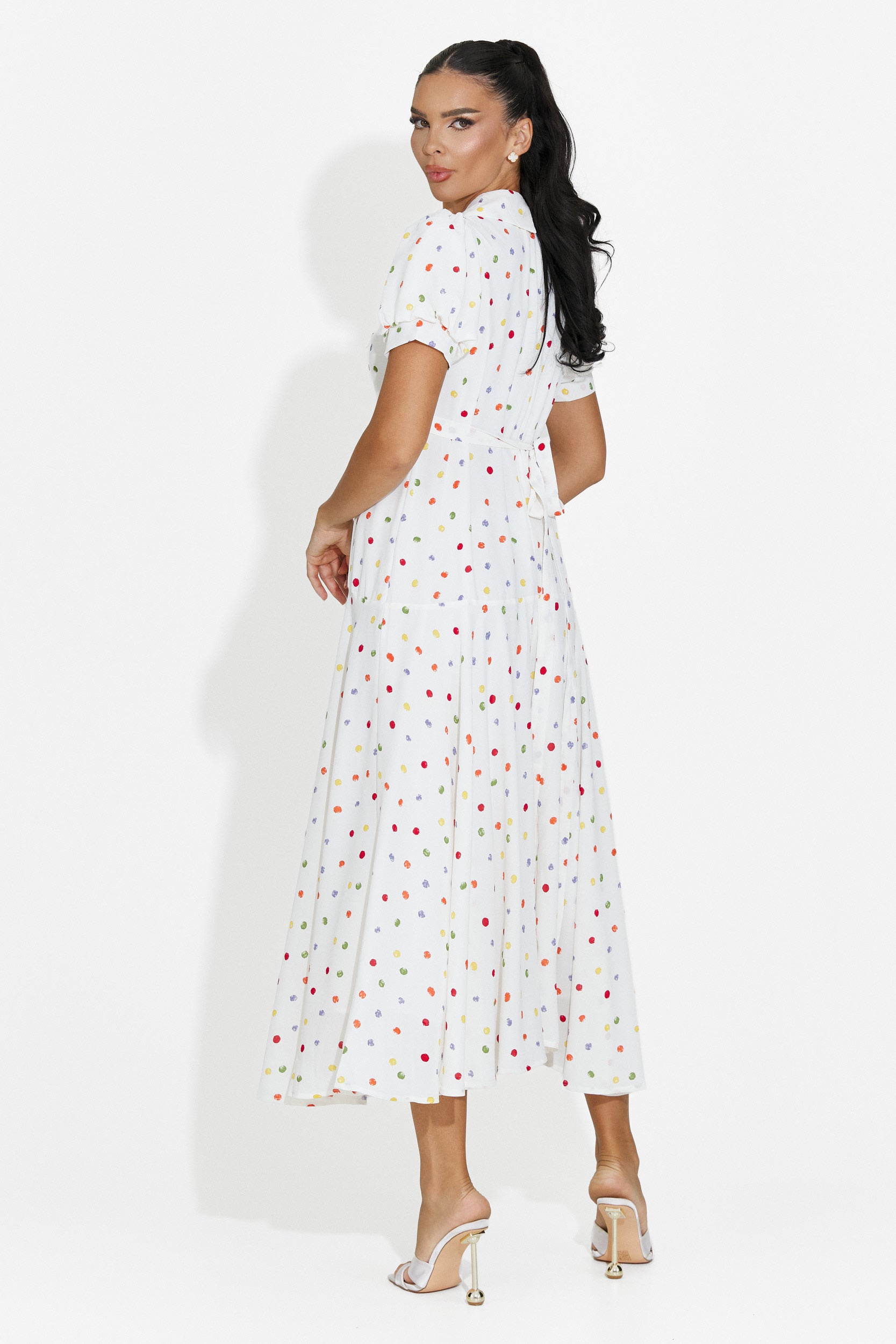 Rochie dama midi alba Oliania Bogas