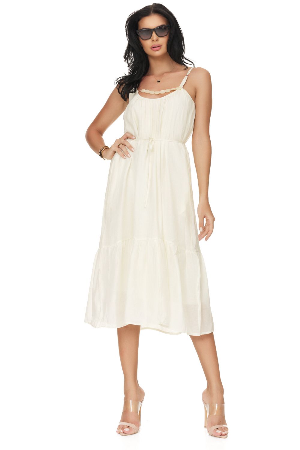 Rochie dama midi bej Emilis Bogas