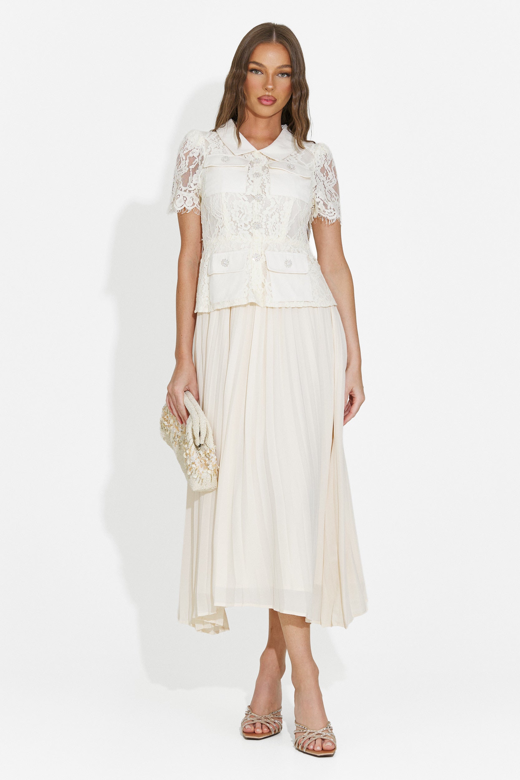 Rochie dama midi bej Sicosa Bogas