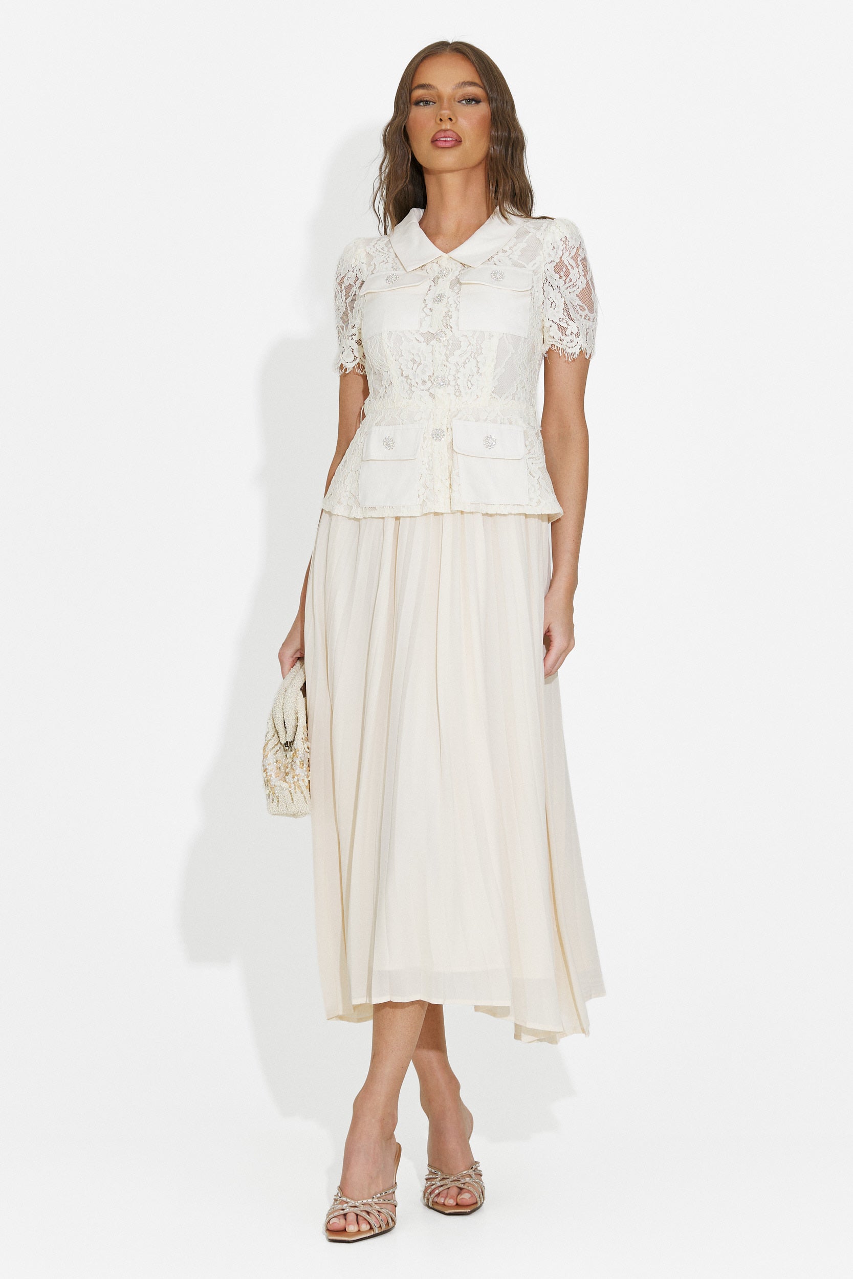 Rochie dama midi bej Sicosa Bogas