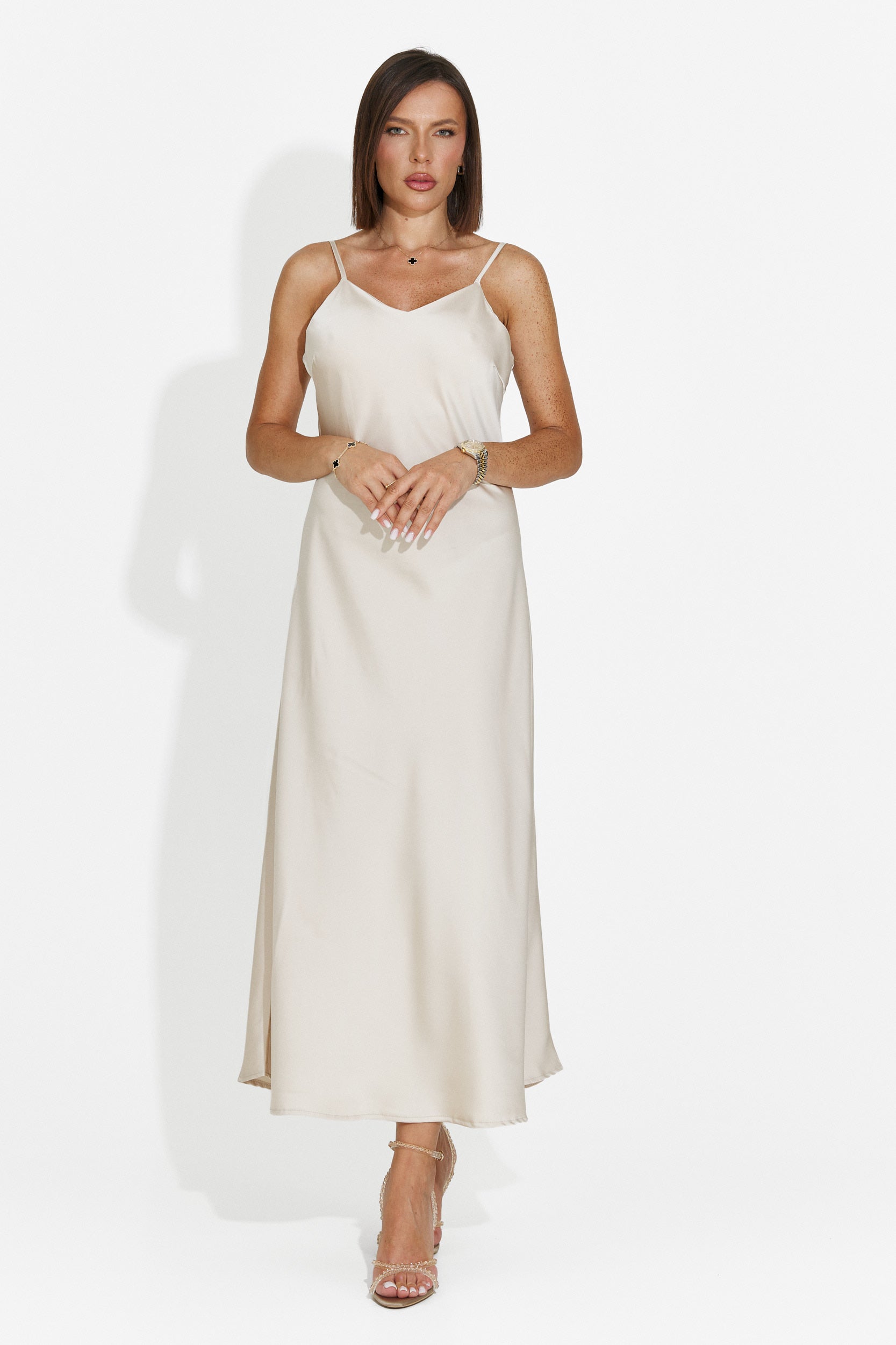 Rochie dama midi bej Zimia Bogas