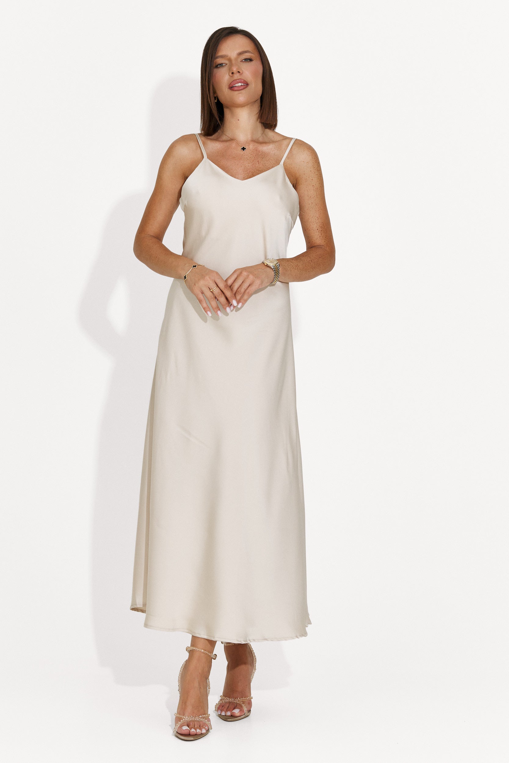 Rochie dama midi bej Zimia Bogas