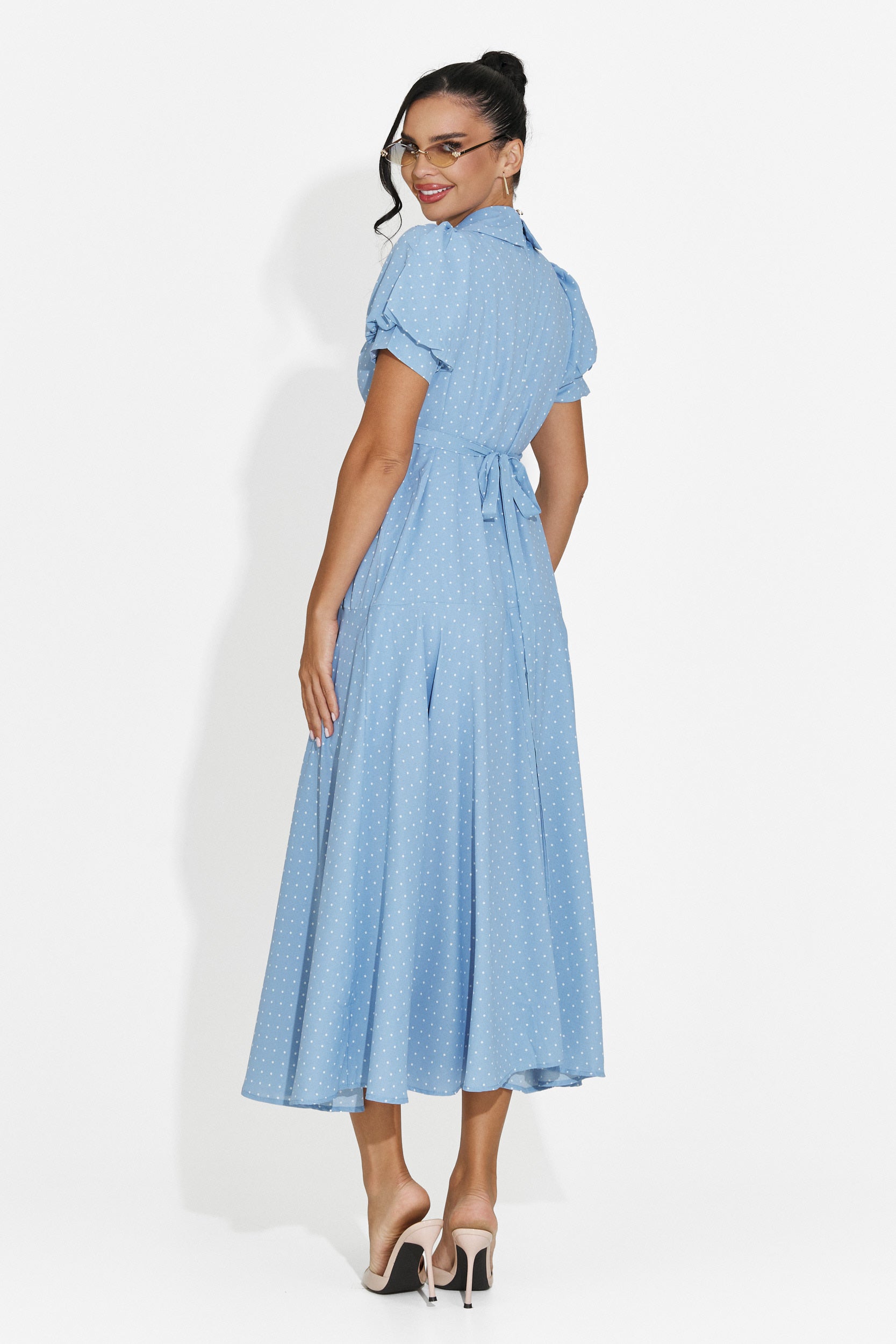 Rochie dama midi bleu Taisiana Bogas