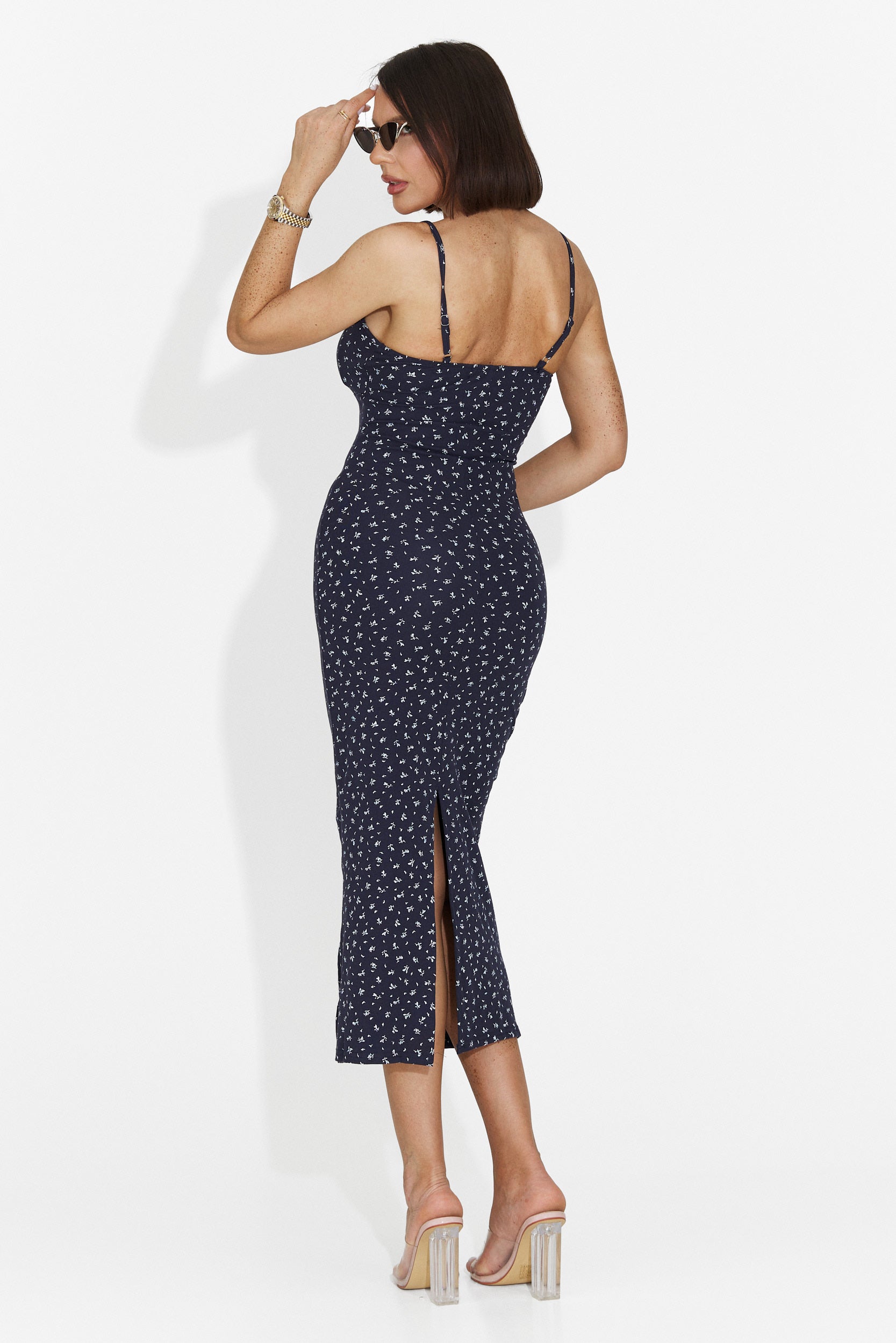 Rochie dama midi bleumarin Anamia Bogas