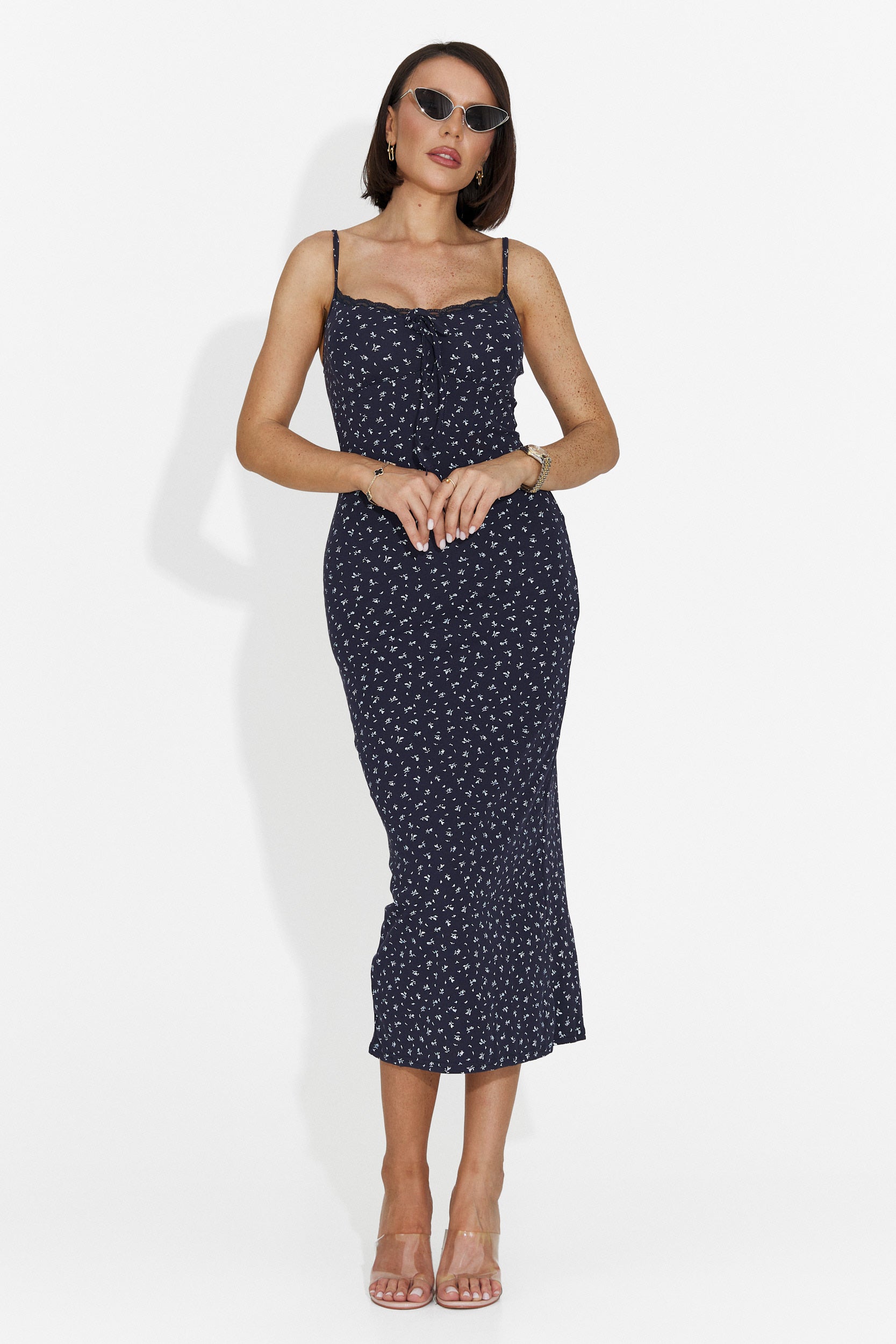 Rochie dama midi bleumarin Anamia Bogas